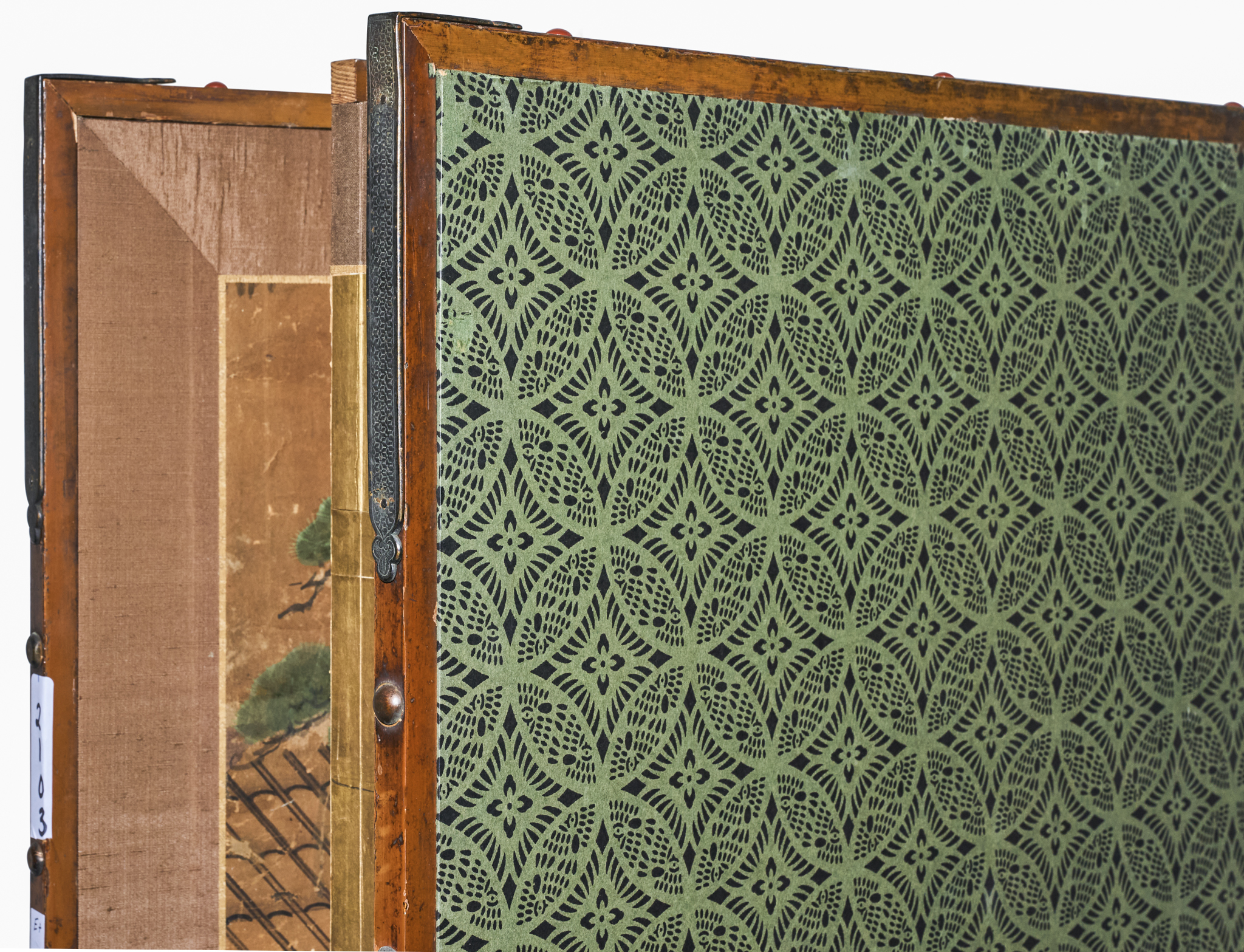 Japanese Six Panel Screen: Horses in Stable