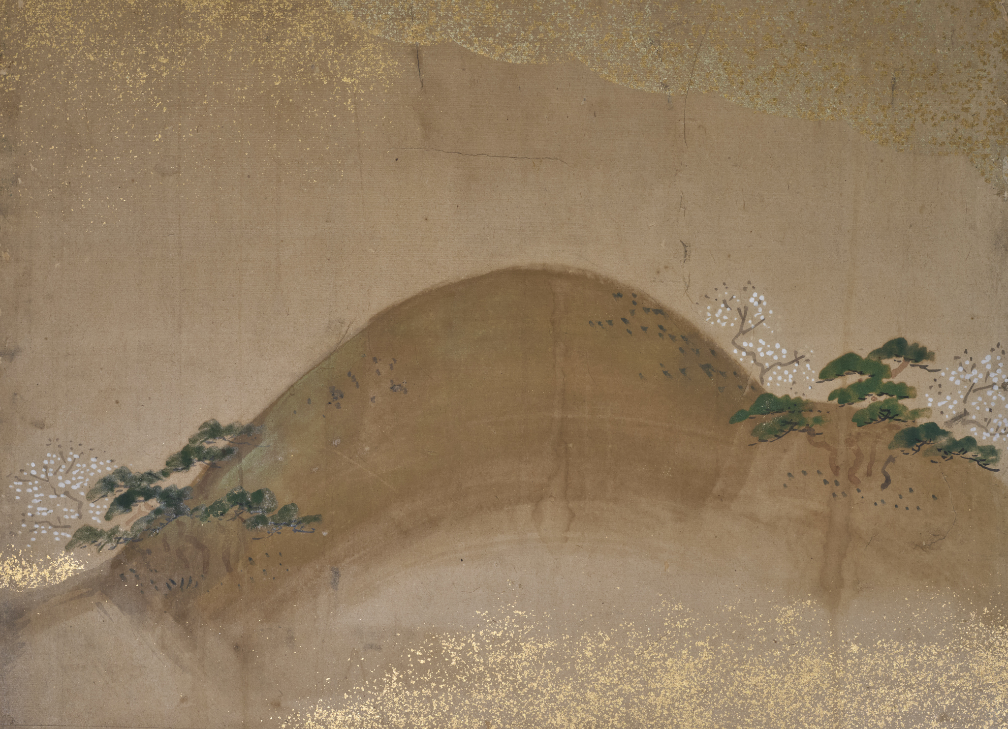 Japanese Six Panel Screen: Pheasant in River Landscape