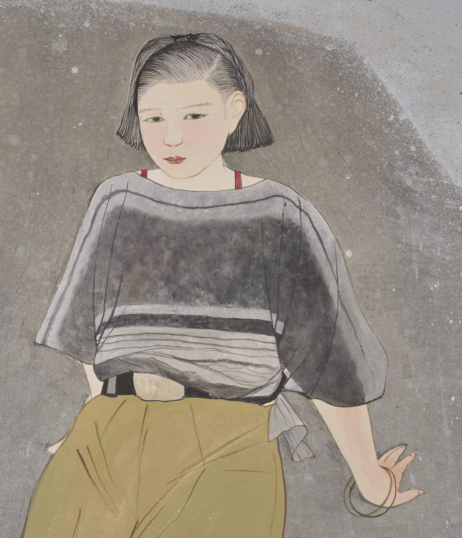 Japanese Two Panel Screen: Beach Party