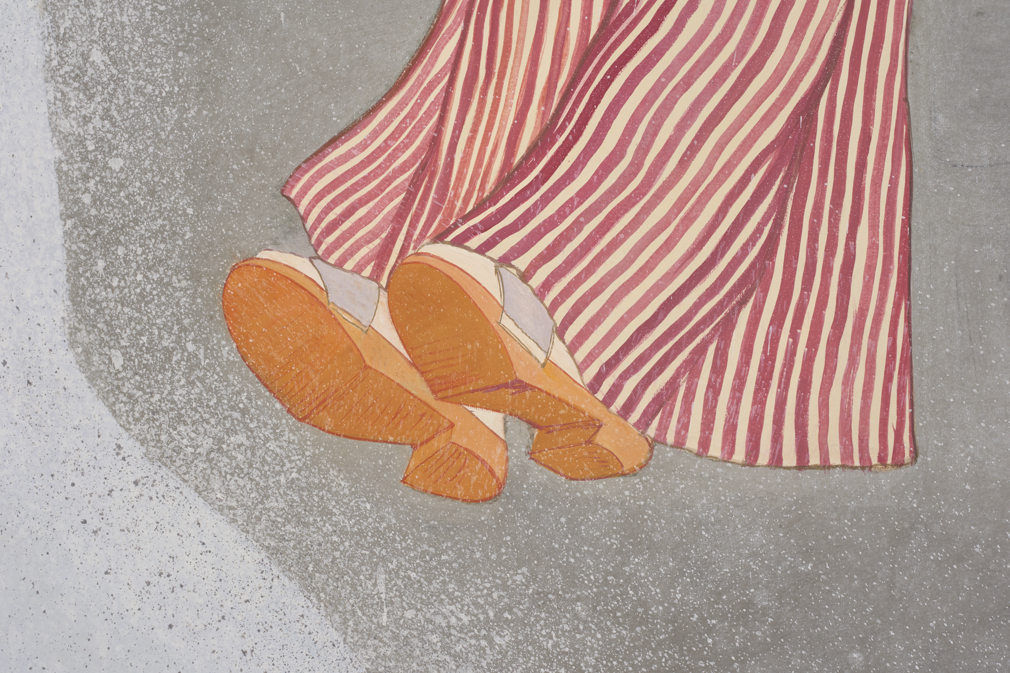 Japanese Two Panel Screen: Beach Party