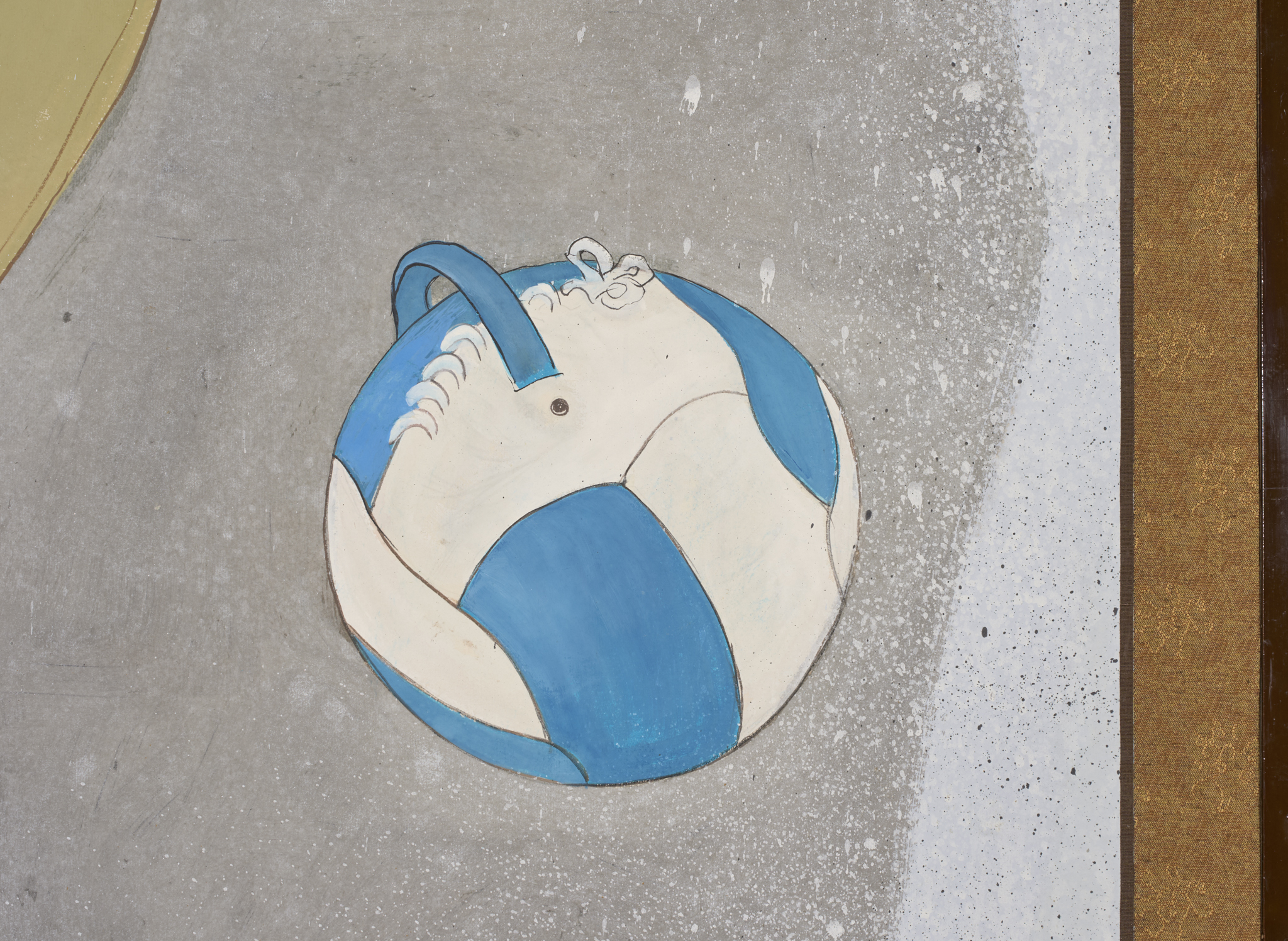 Japanese Two Panel Screen: Beach Party