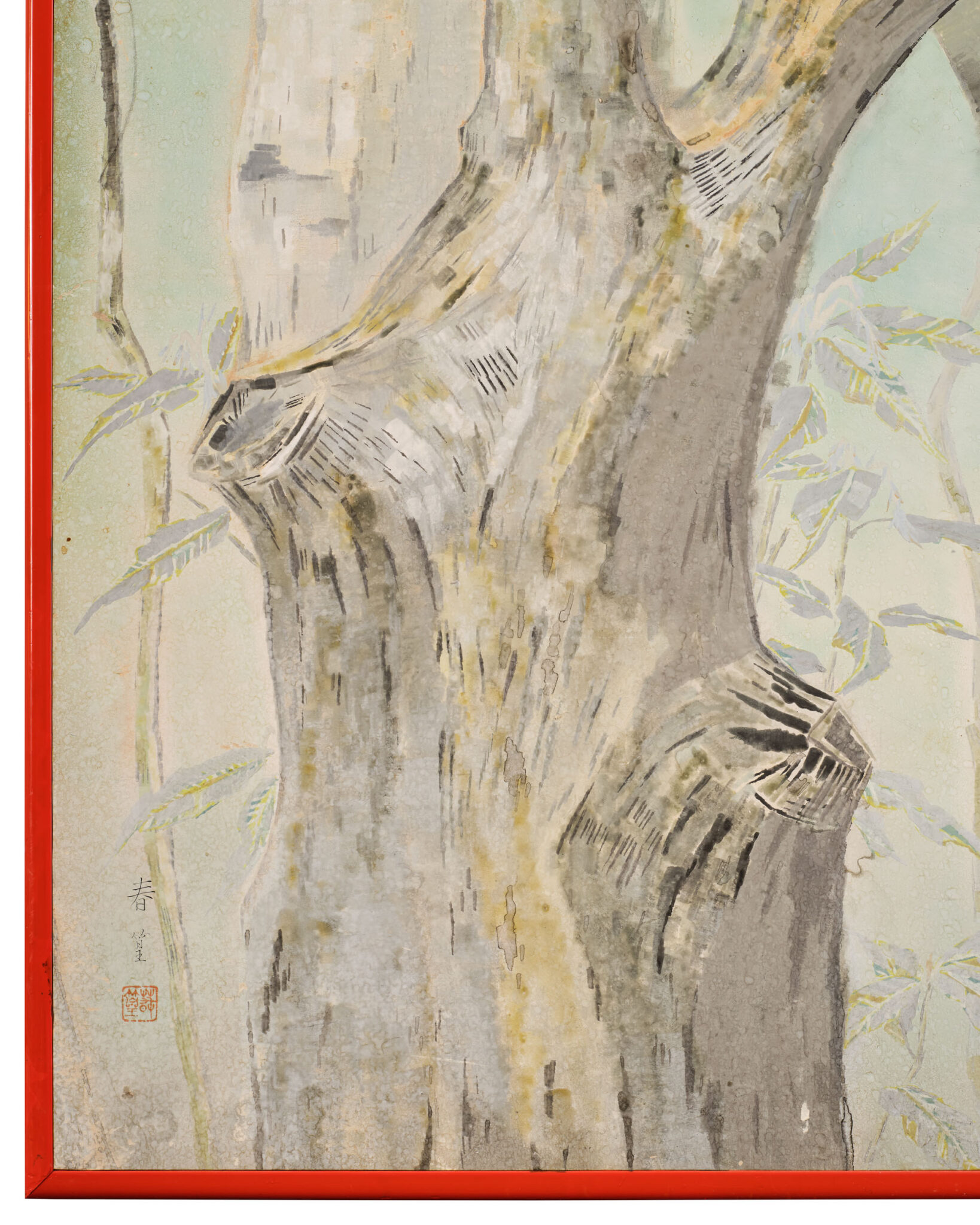 Japanese Two Panel Screen: A View Through the Trees