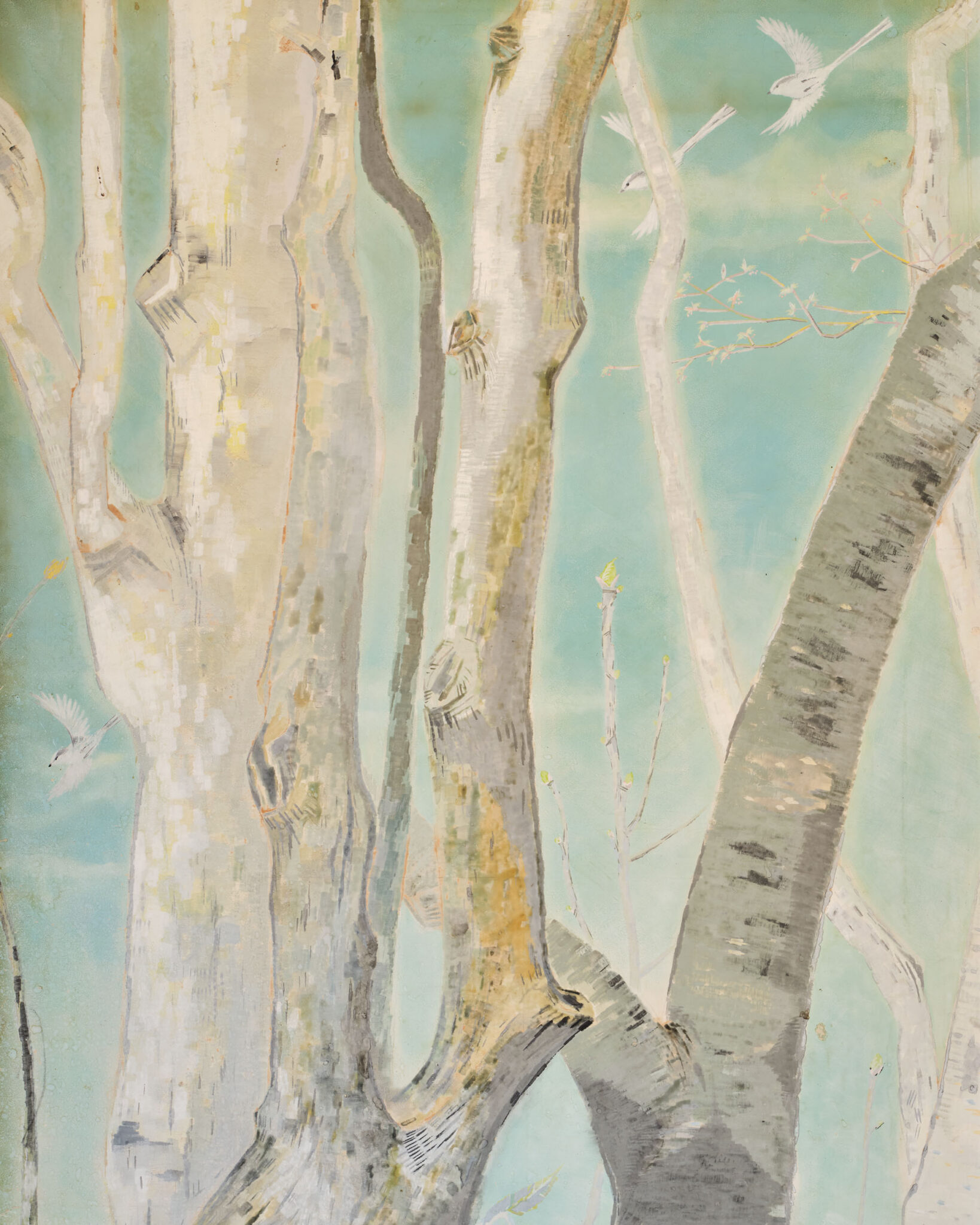 Japanese Two Panel Screen: A View Through the Trees