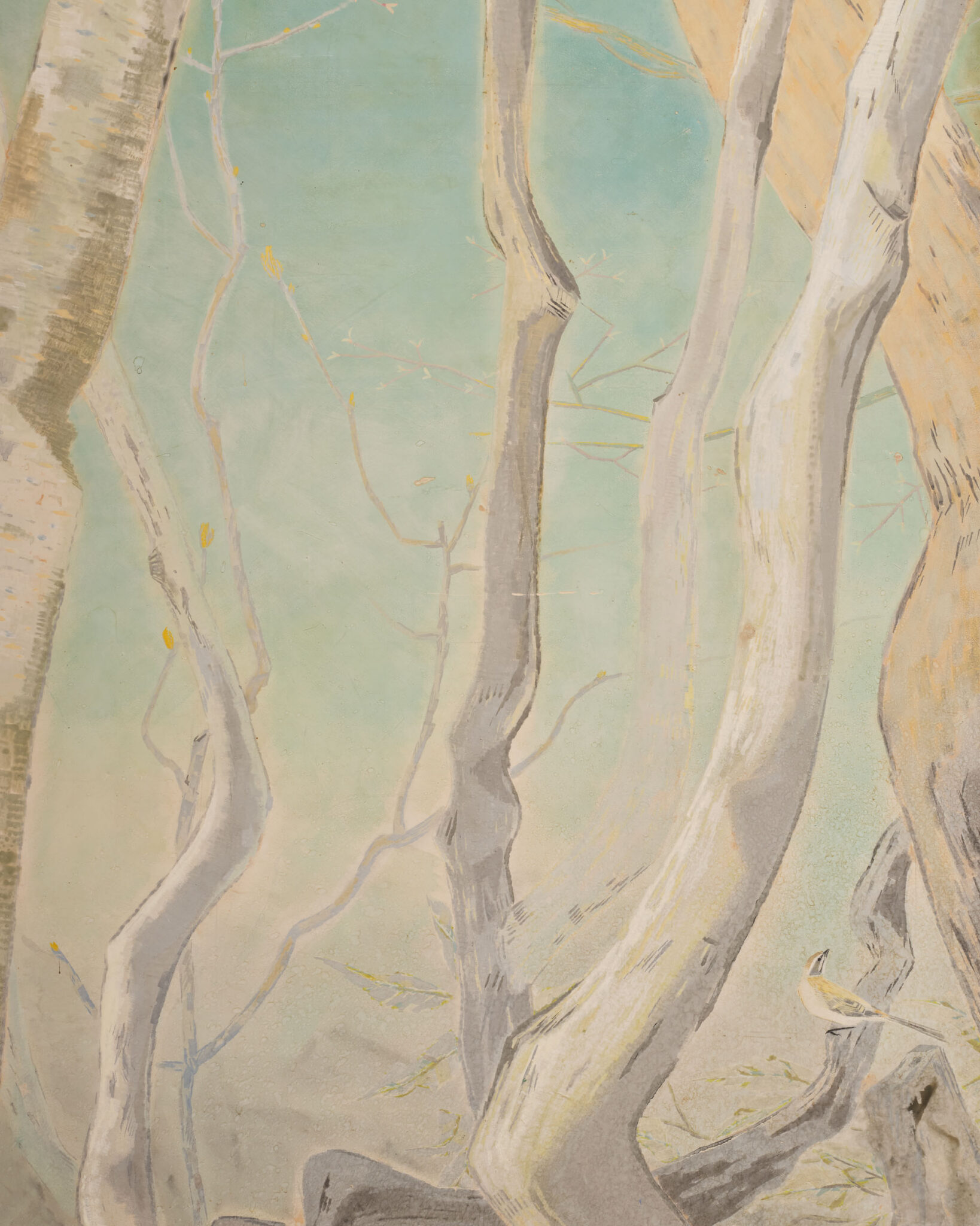 Japanese Two Panel Screen: A View Through the Trees