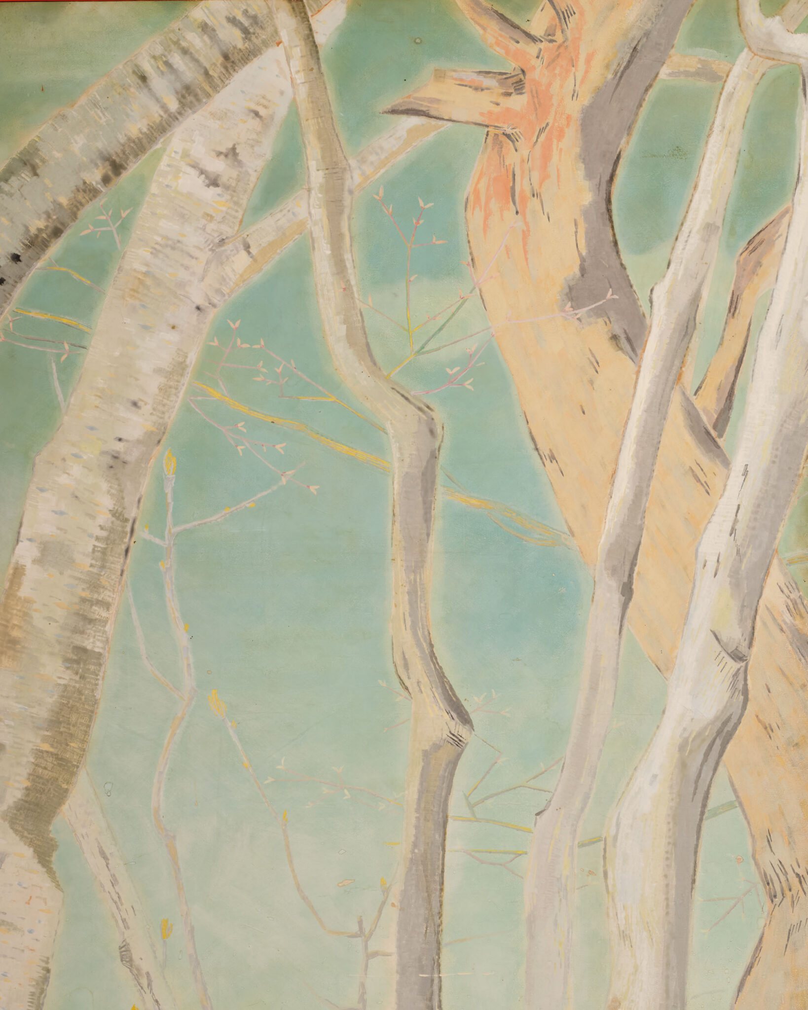 Japanese Two Panel Screen: A View Through the Trees