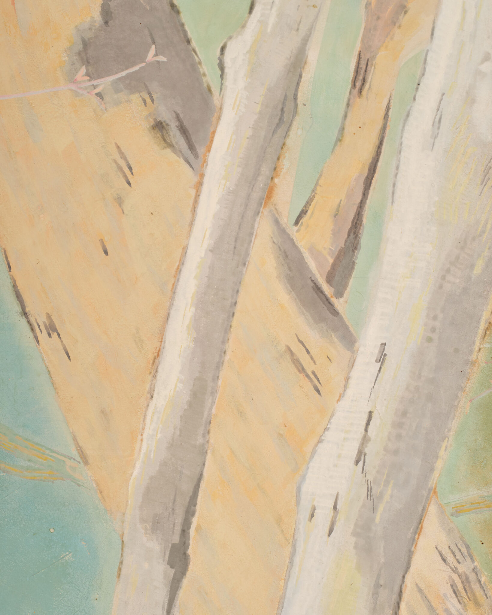 Japanese Two Panel Screen: A View Through the Trees