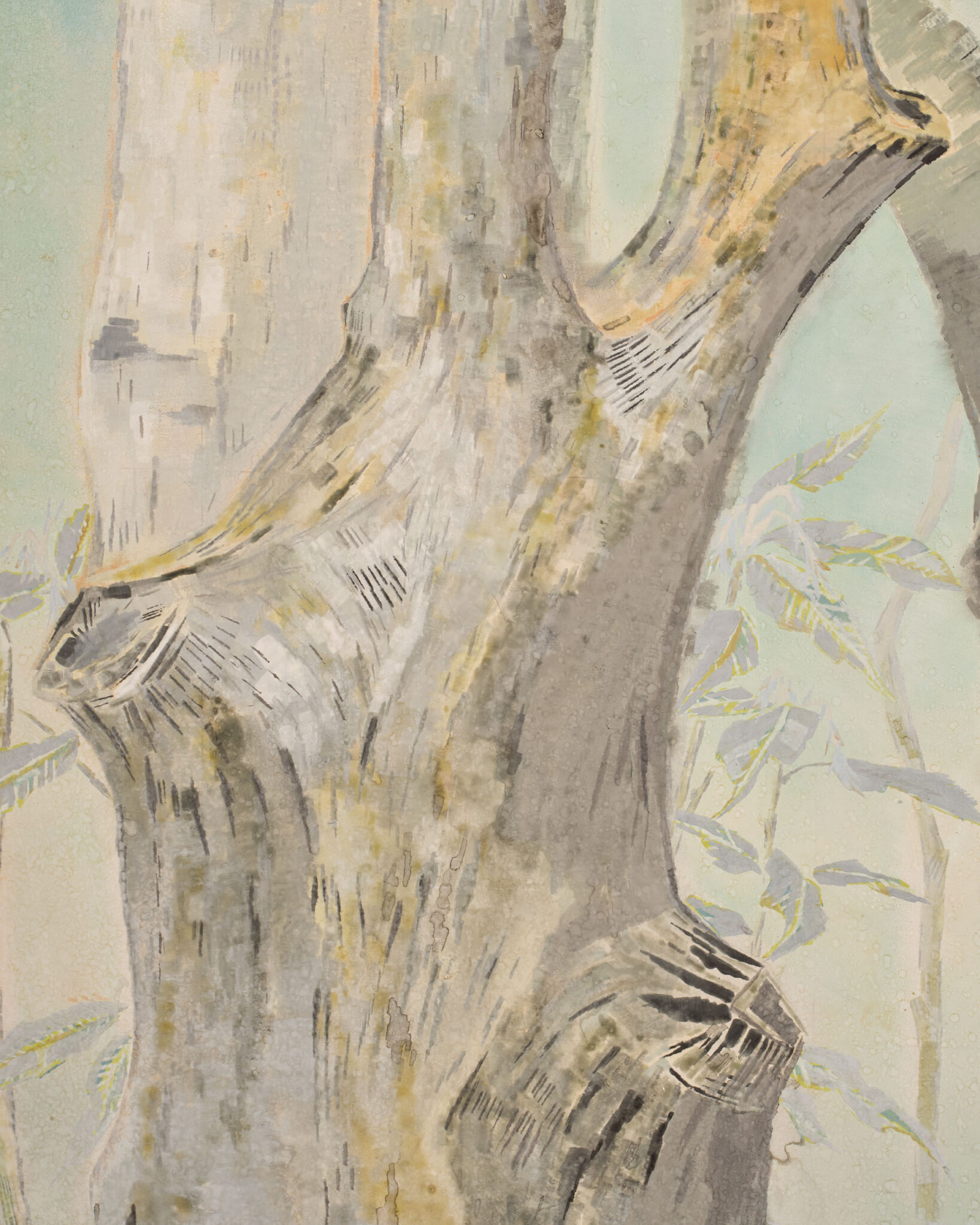 Japanese Two Panel Screen: A View Through the Trees