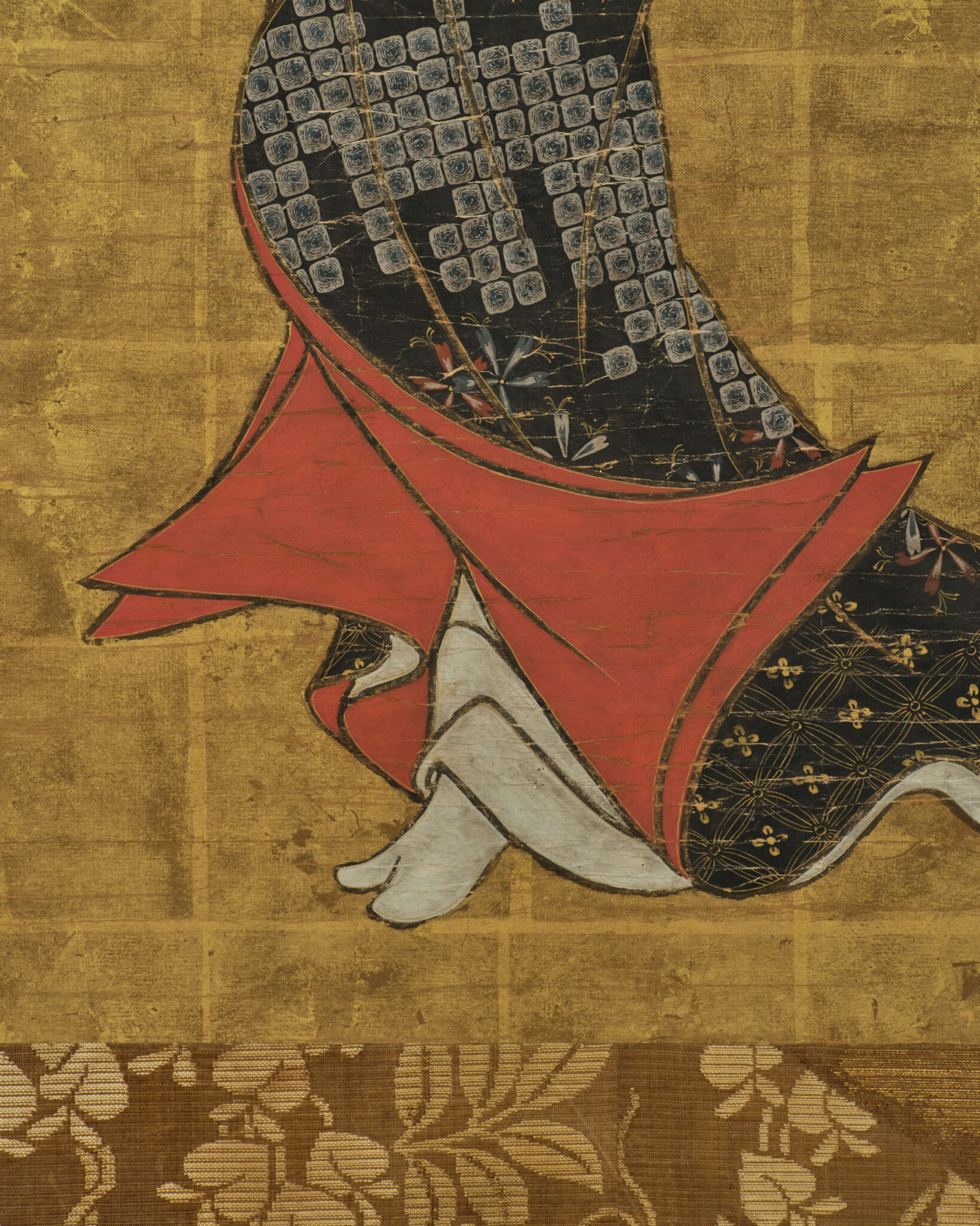 Pair of Framed Single Panels: Hikone Ukiyo-e Style Dancers