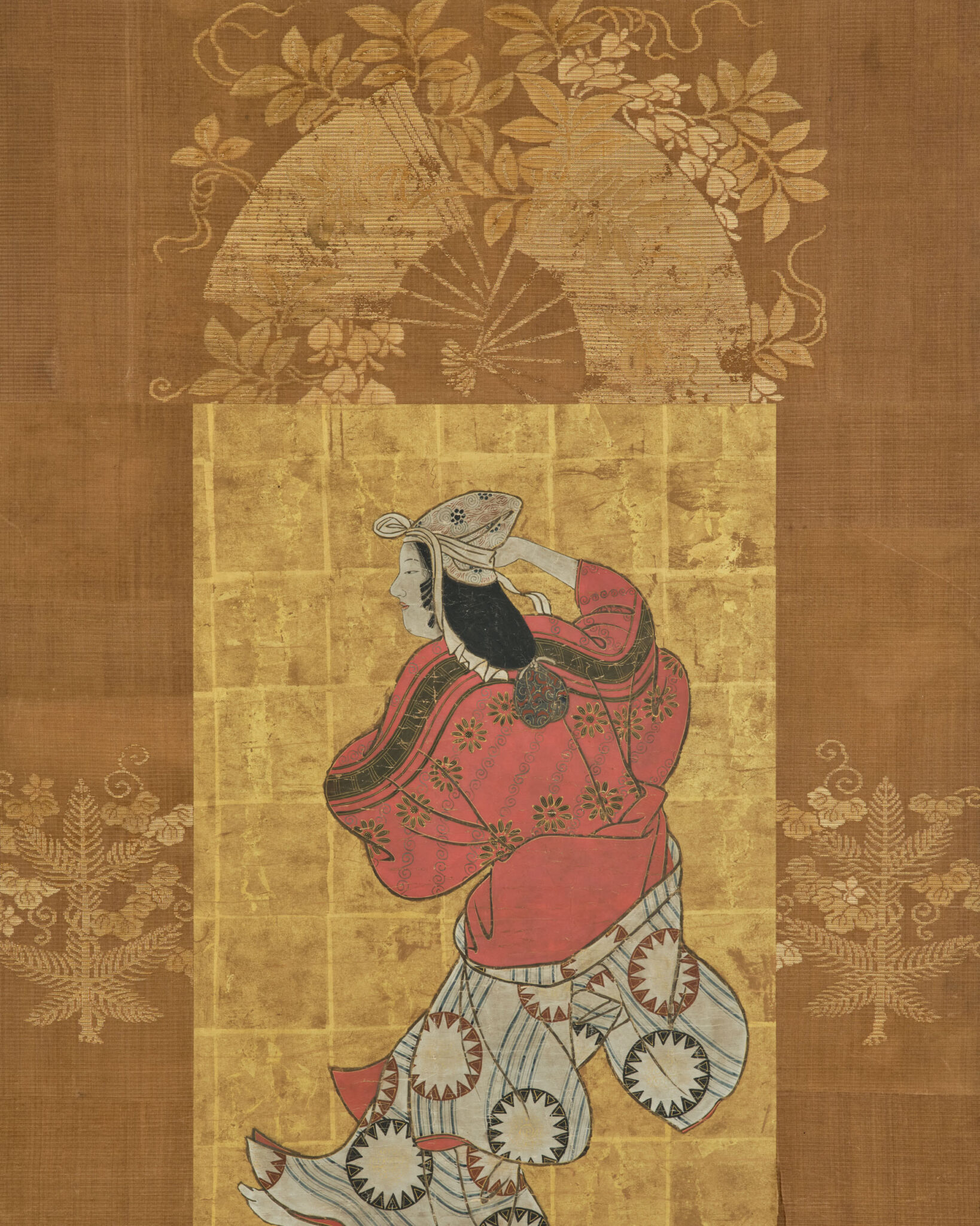 Pair of Framed Single Panels: Hikone Ukiyo-e Style Dancers
