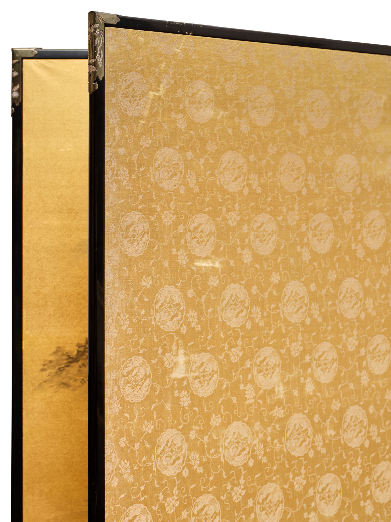 Japanese Two Panel Screen: Rural Mountain Landscape