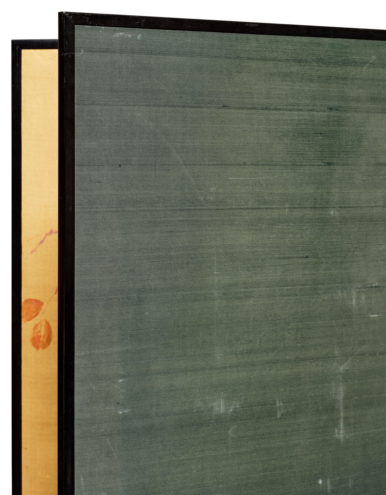 Japanese Two Panel Screen: Persimmon on Gold Silk