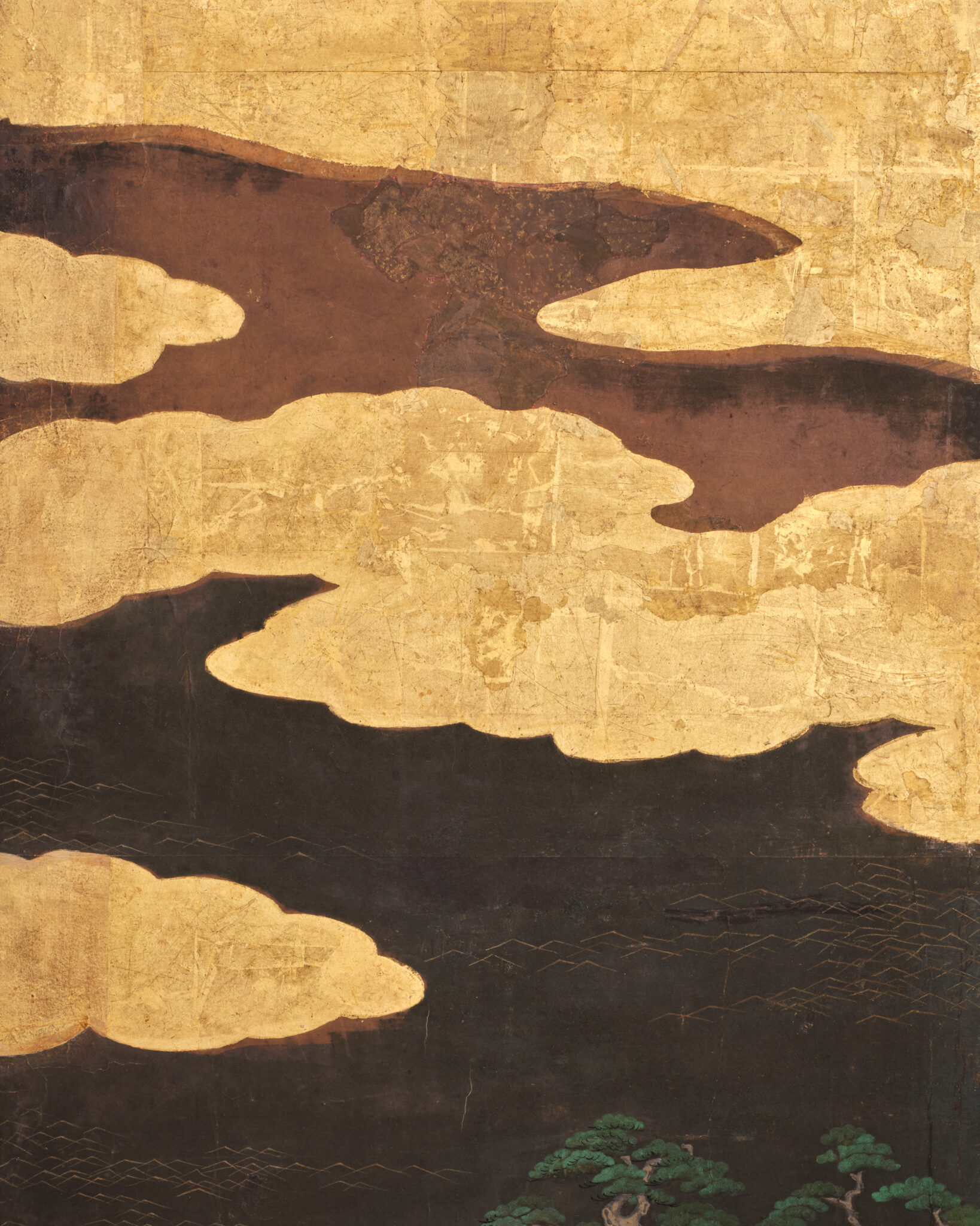 Japanese Six-Panel Screen: Seaside Shrine