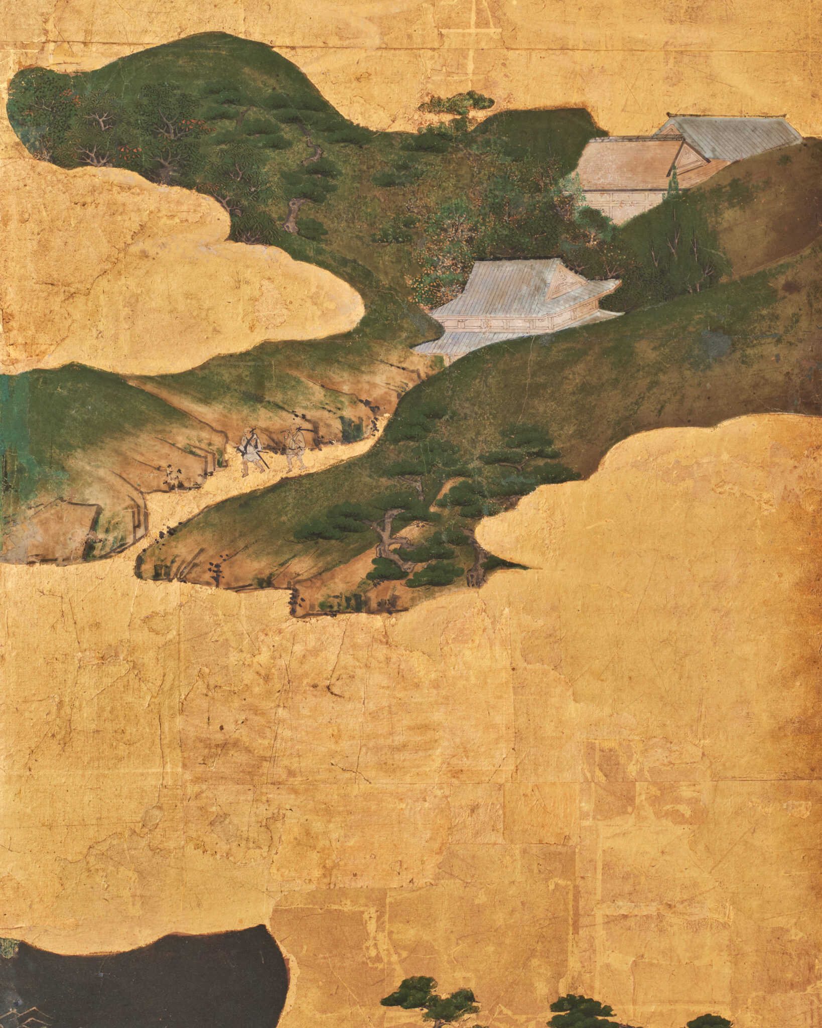 Japanese Six-Panel Screen: Seaside Shrine