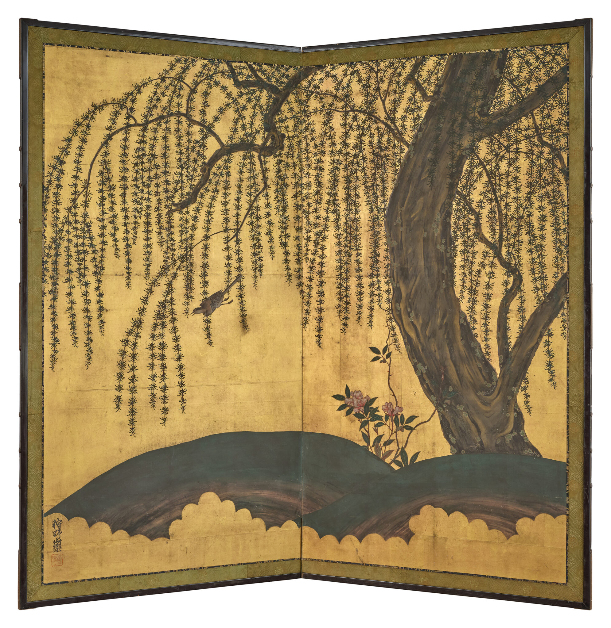 Japanese Two-Panel Screen: Early Summer Willow