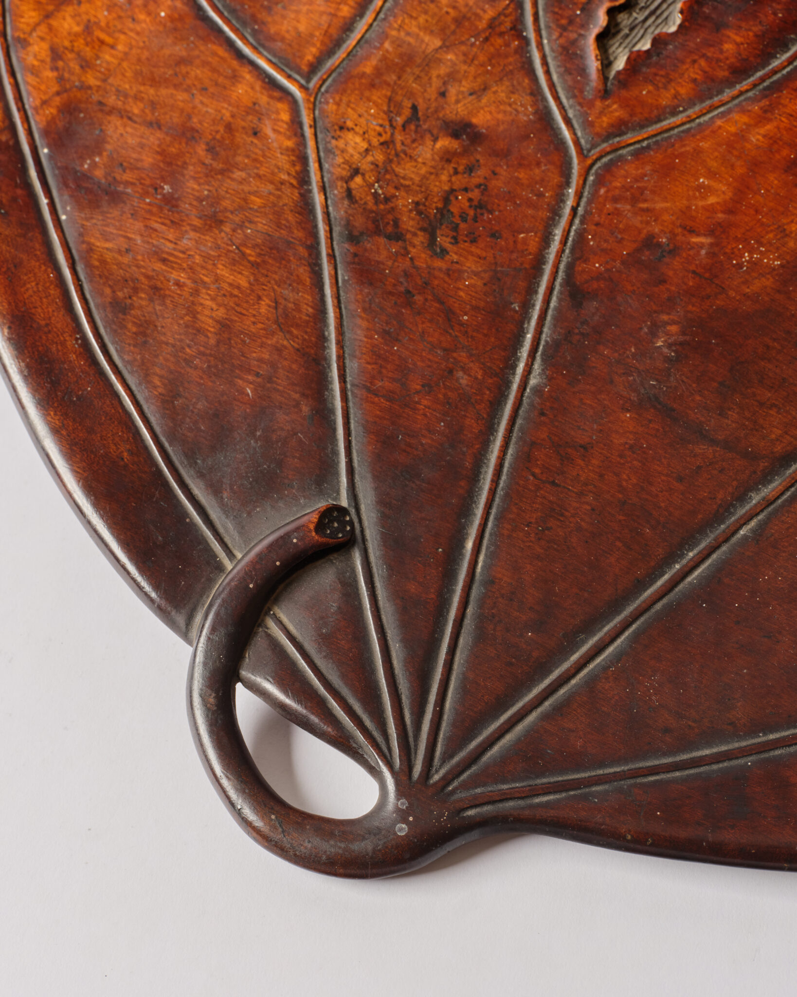 Japanese Carved Wood Leaf Tray