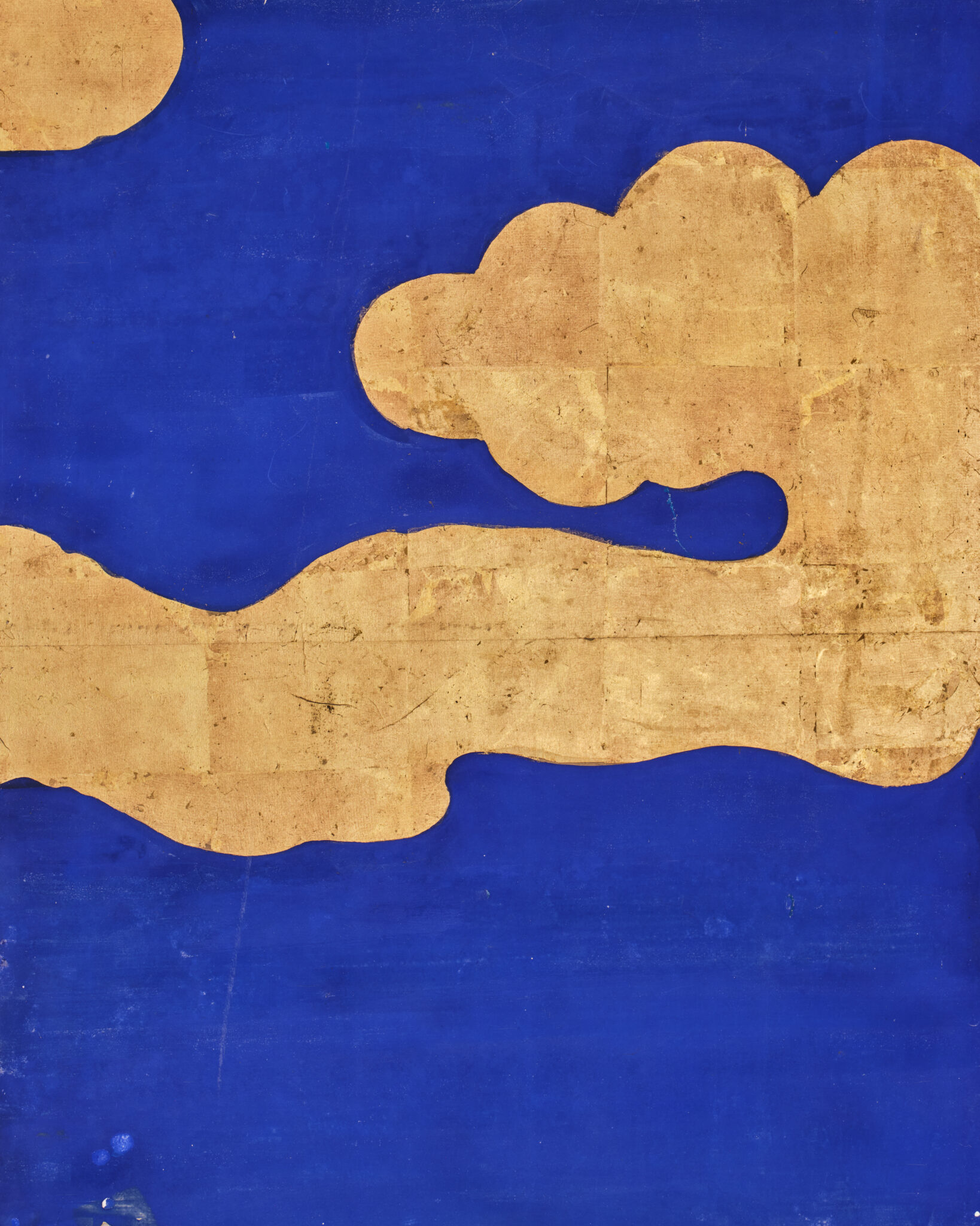 Japanese Six-Panel Screen: Vibrant Ocean Landscape with Fishing Nets