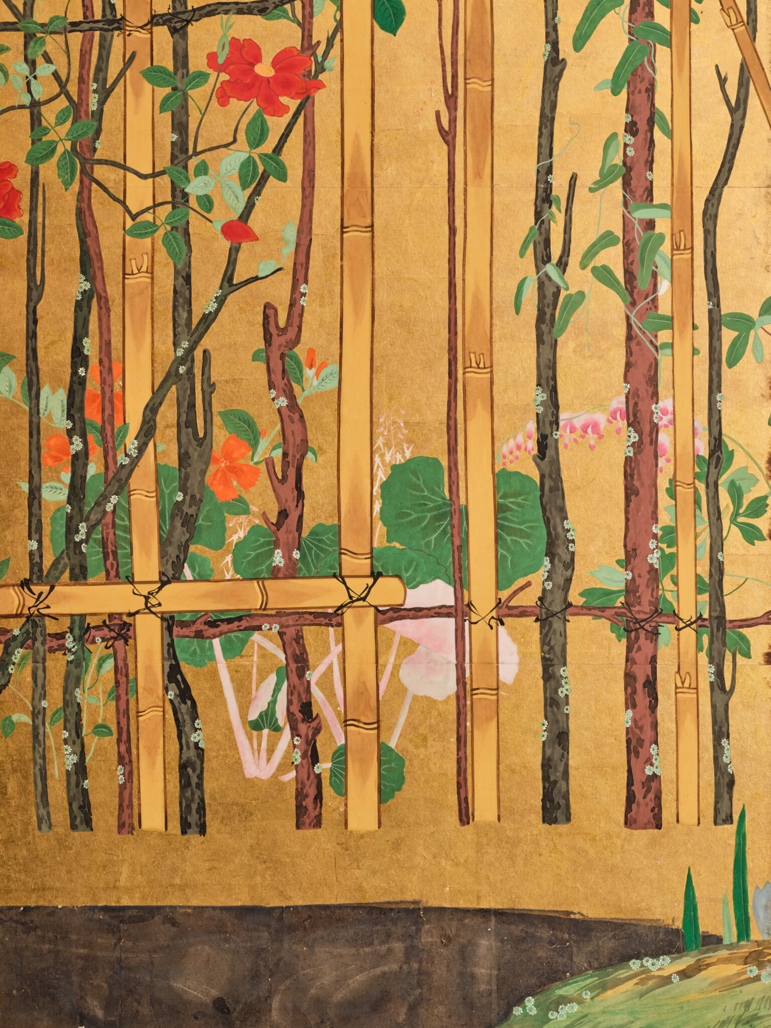 Japanese Six-Panel Screen: Garden Landscape
