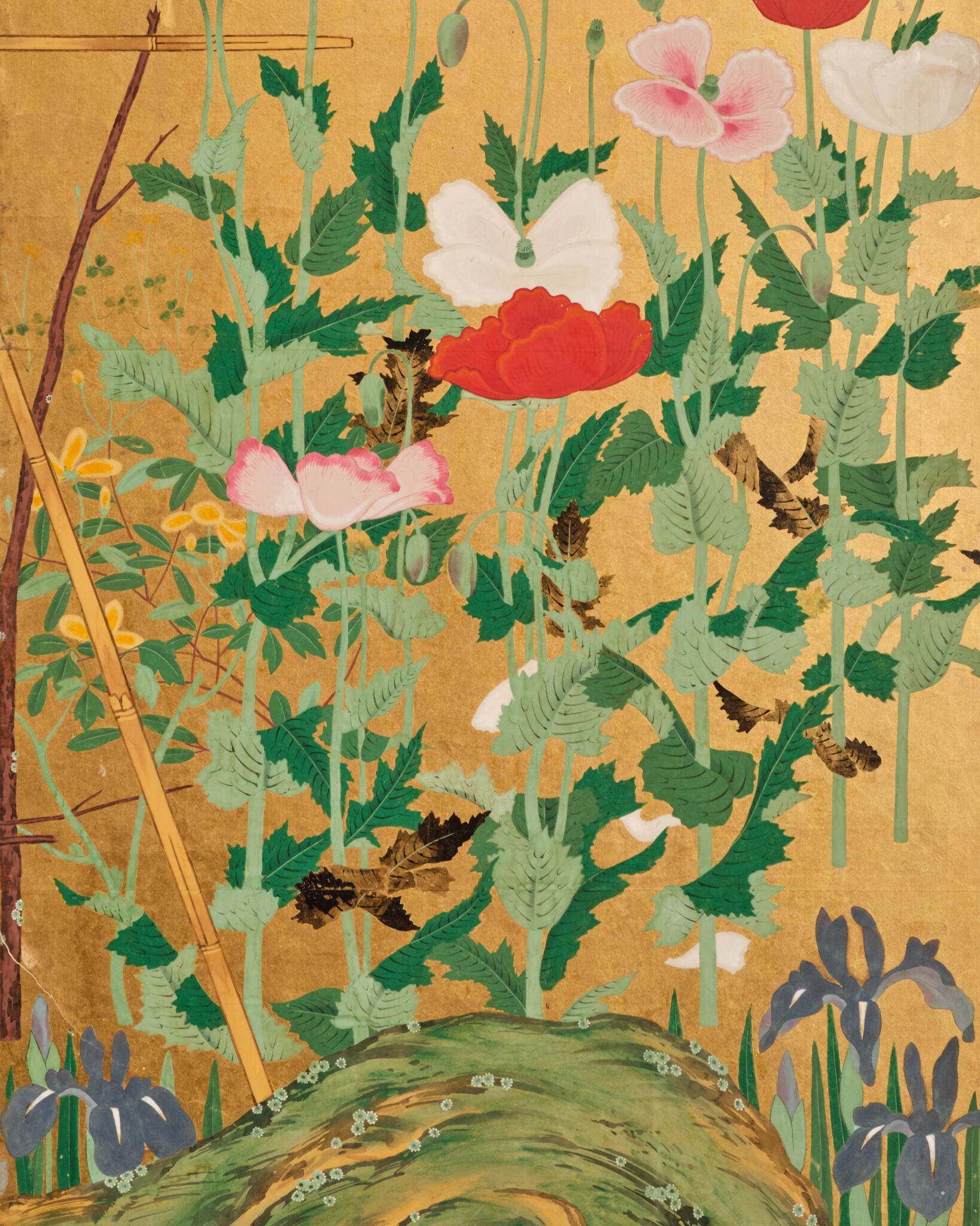 Japanese Six-Panel Screen: Garden Landscape