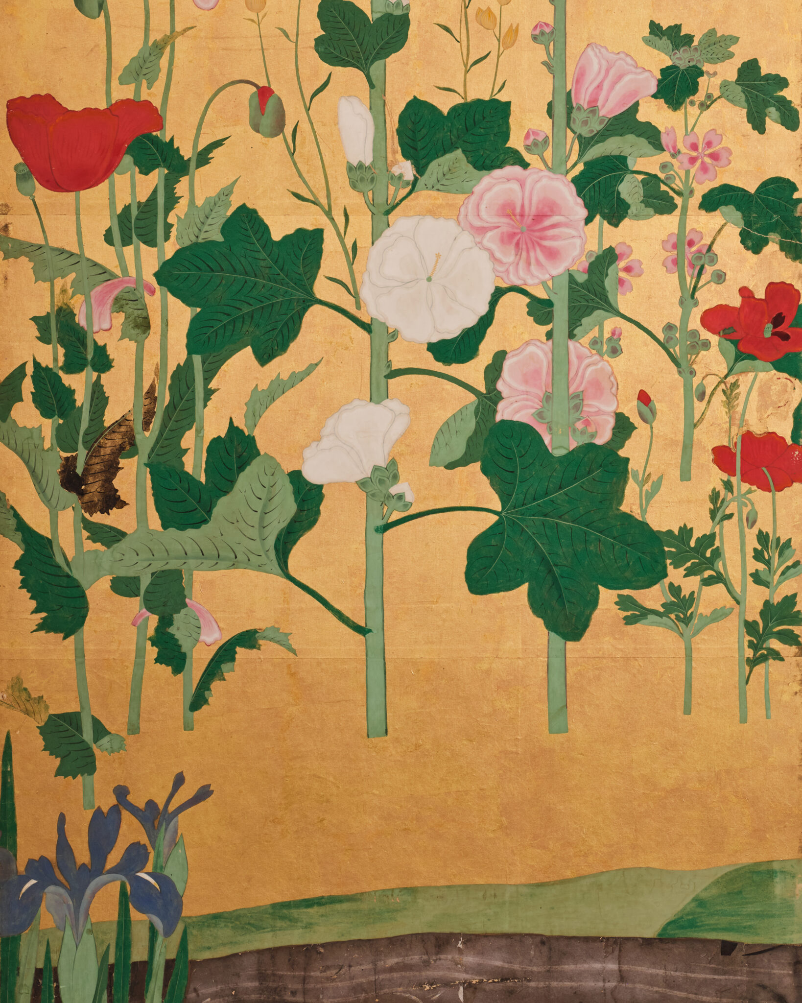 Japanese Six-Panel Screen: Garden Landscape