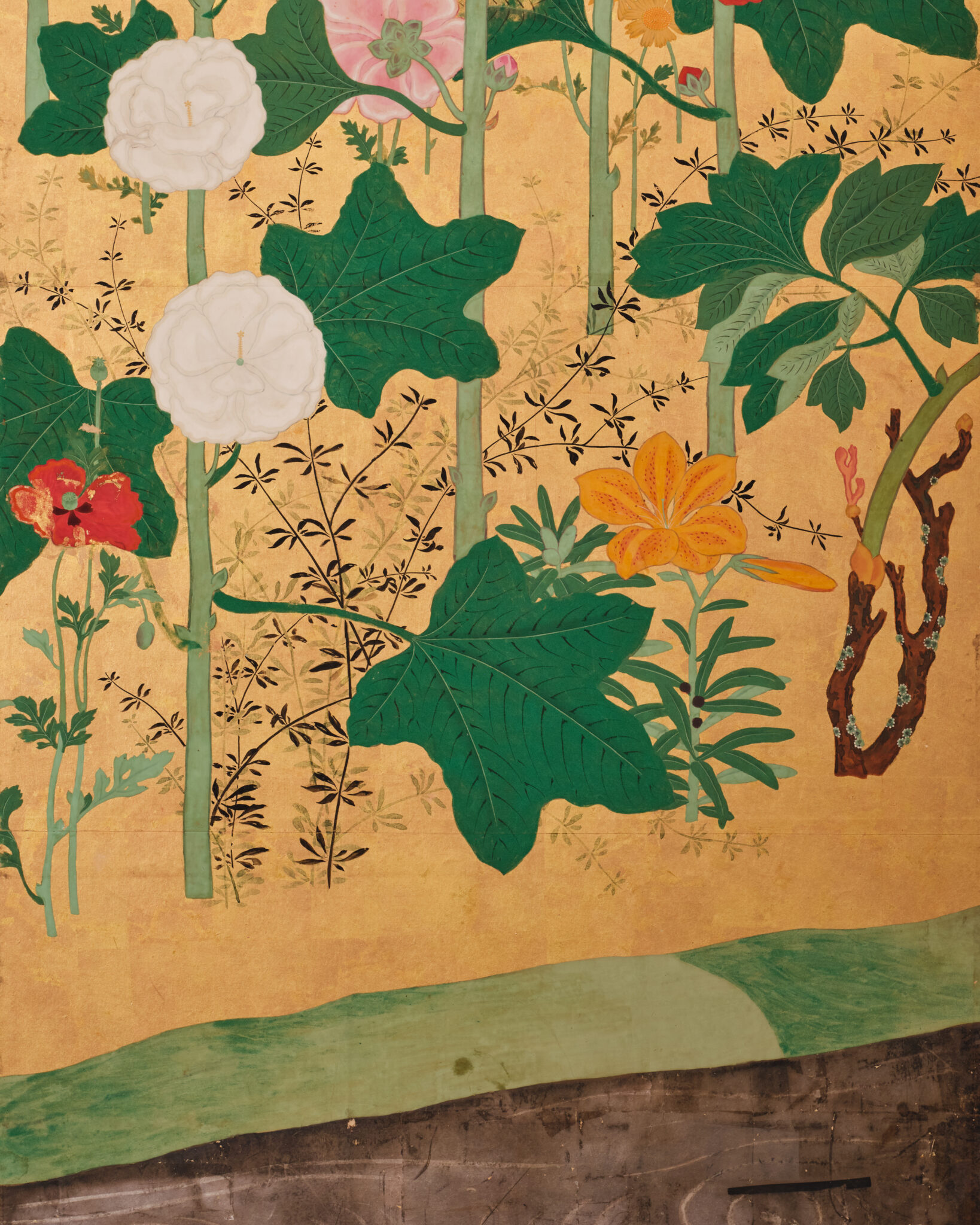 Japanese Six-Panel Screen: Garden Landscape