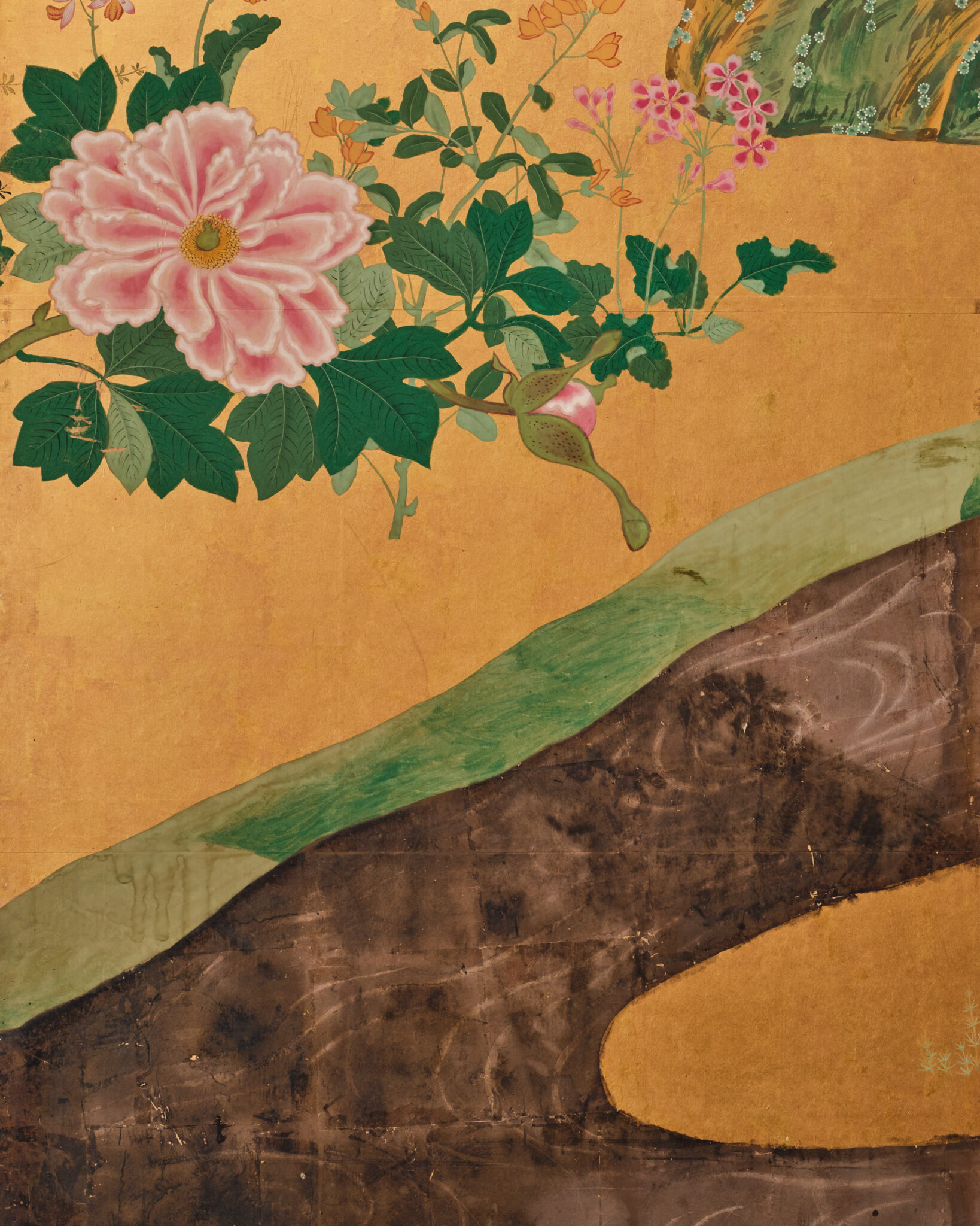 Japanese Six-Panel Screen: Garden Landscape