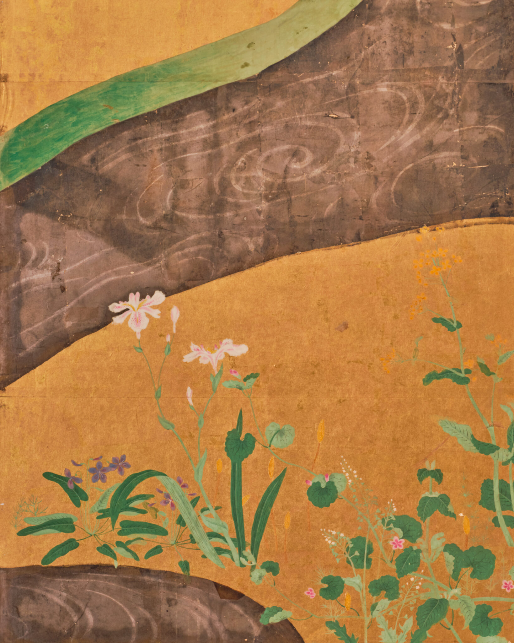 Japanese Six-Panel Screen: Garden Landscape
