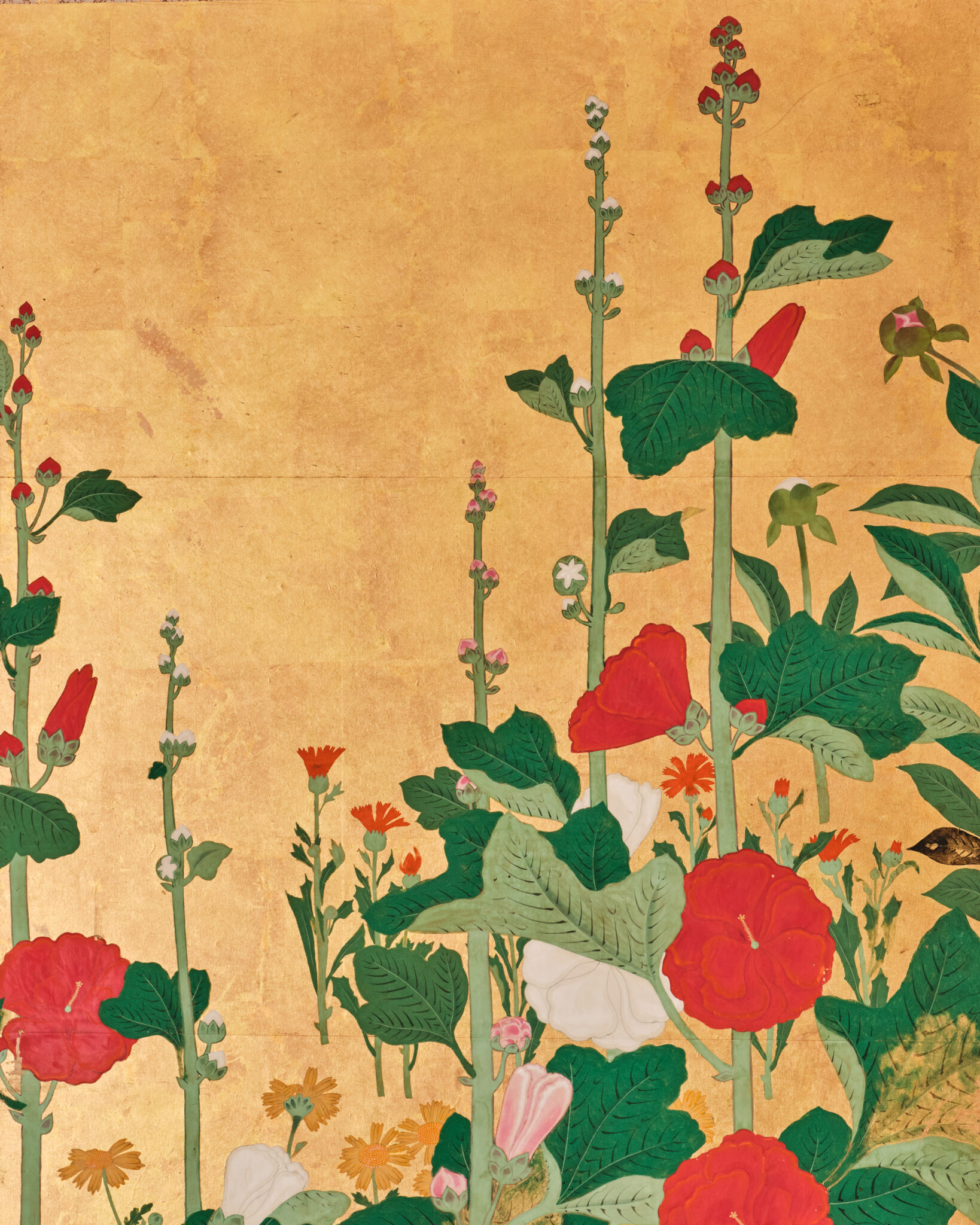 Japanese Six-Panel Screen: Garden Landscape