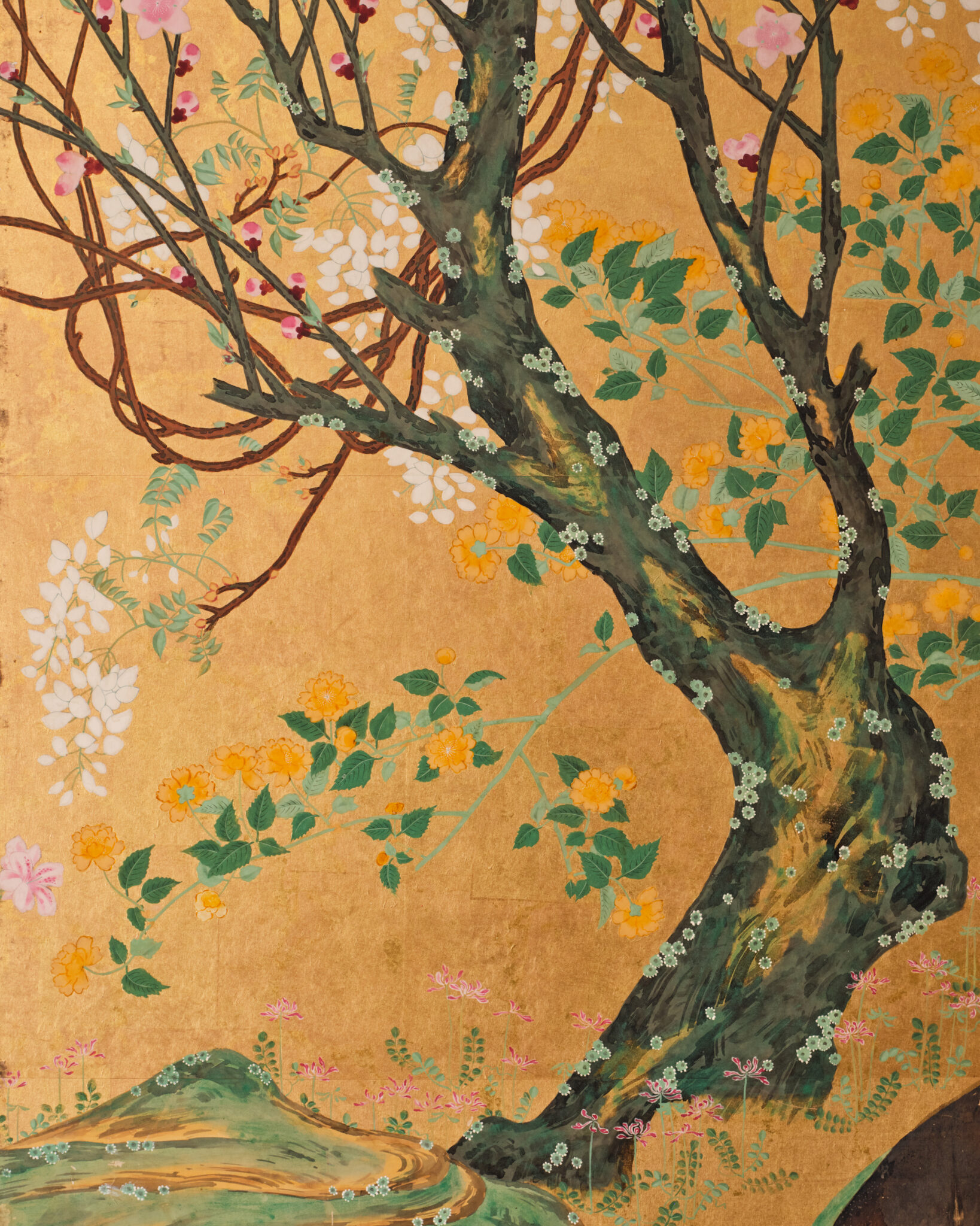 Japanese Six-Panel Screen: Garden Landscape