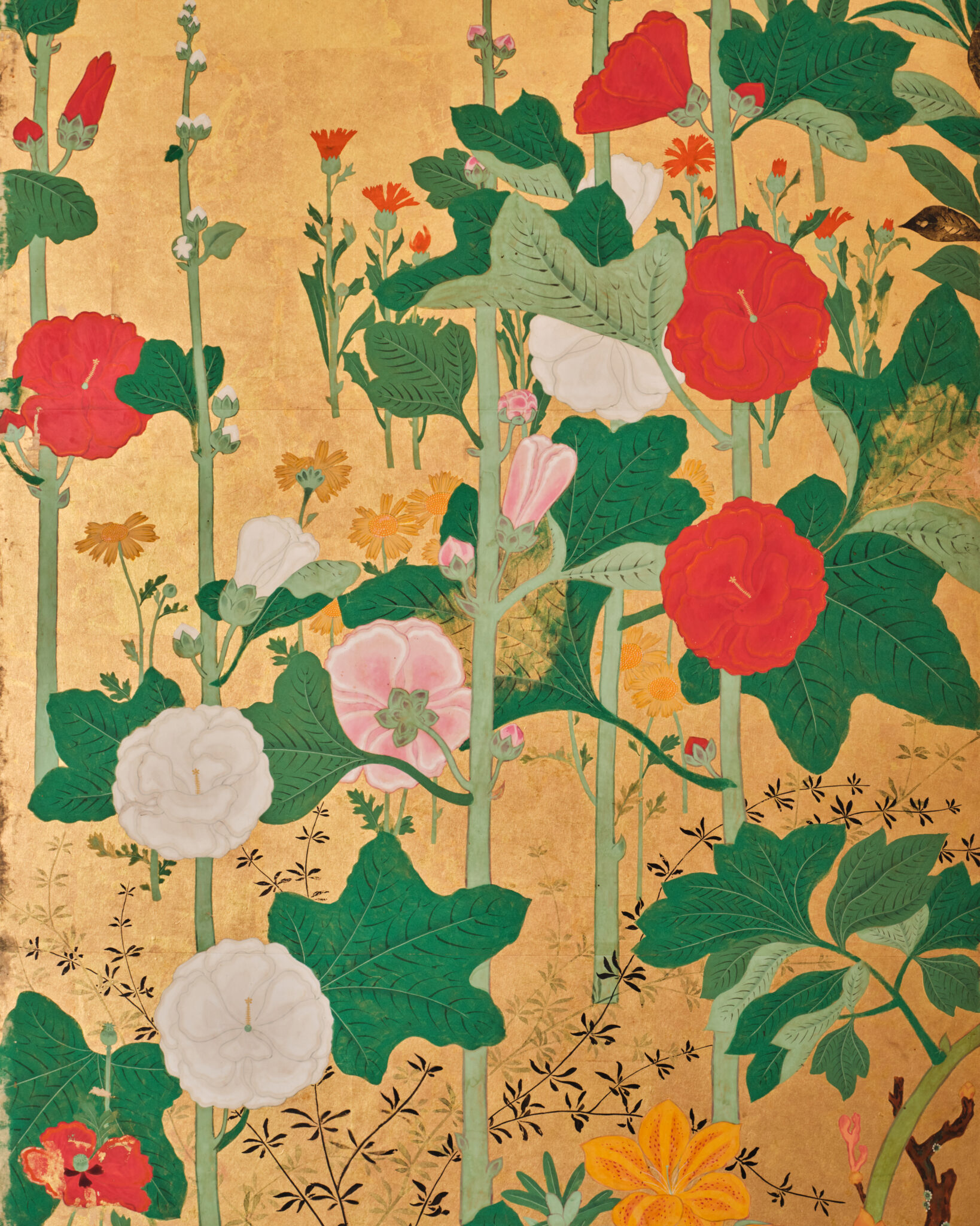Japanese Six-Panel Screen: Garden Landscape