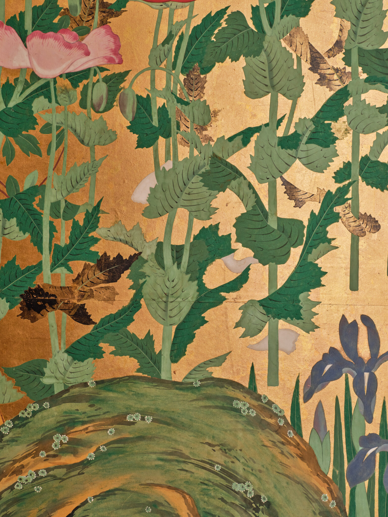 Japanese Six-Panel Screen: Garden Landscape