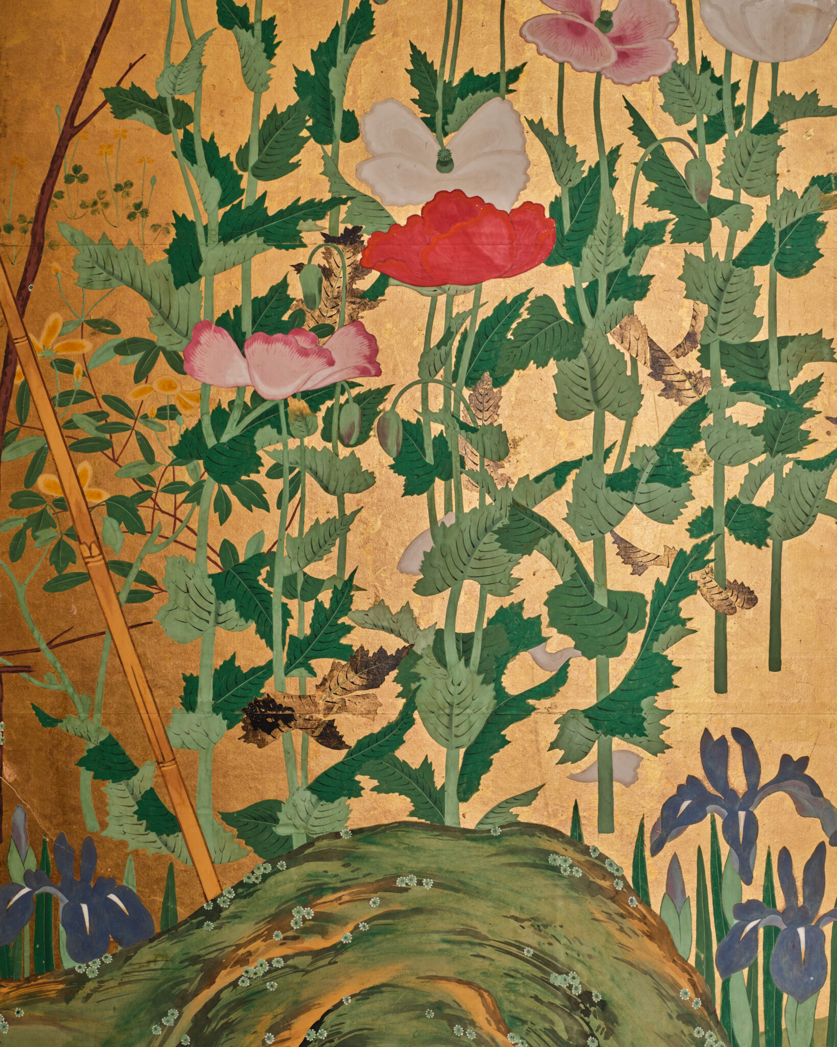 Japanese Six-Panel Screen: Garden Landscape