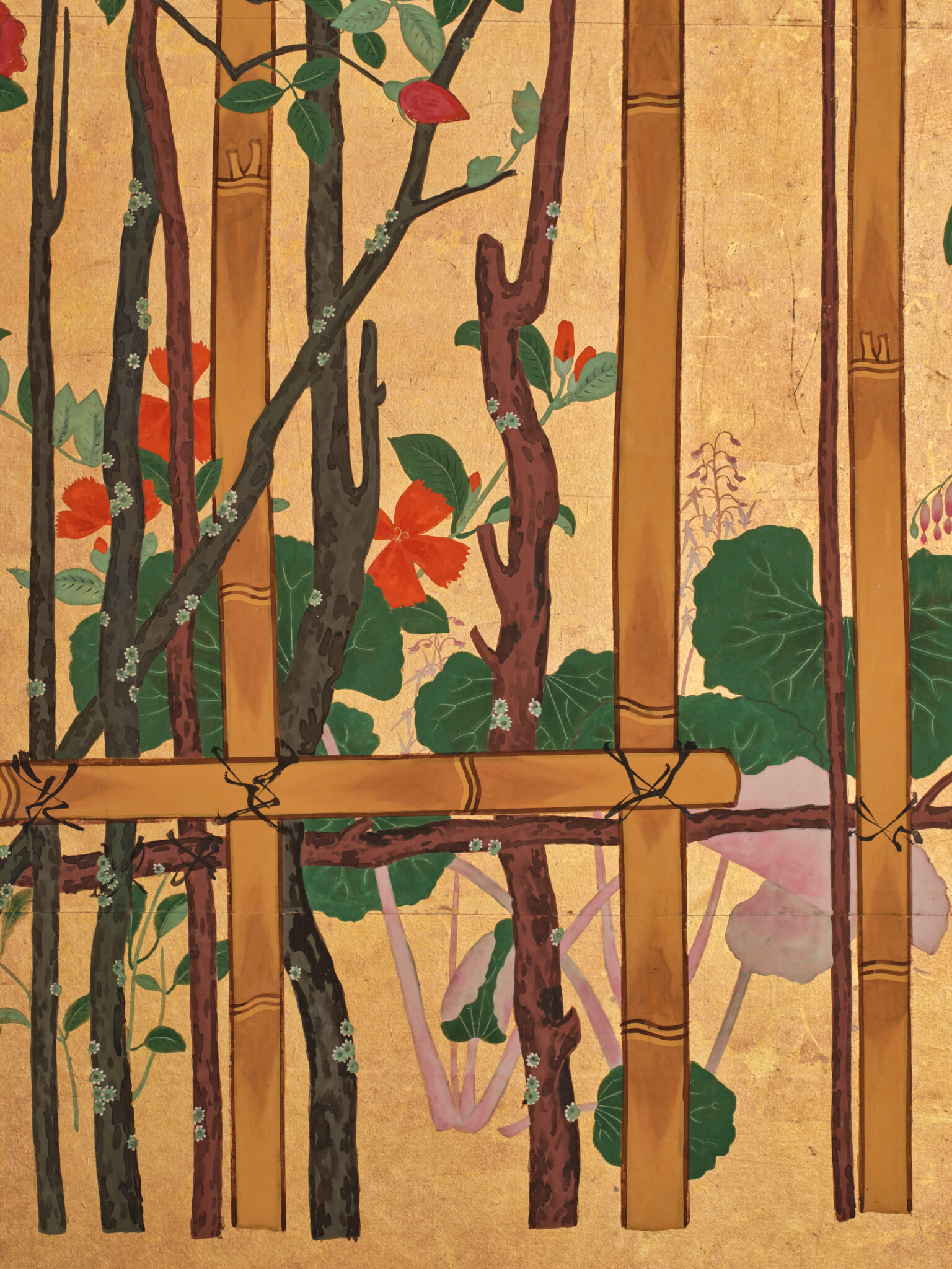 Japanese Six-Panel Screen: Garden Landscape