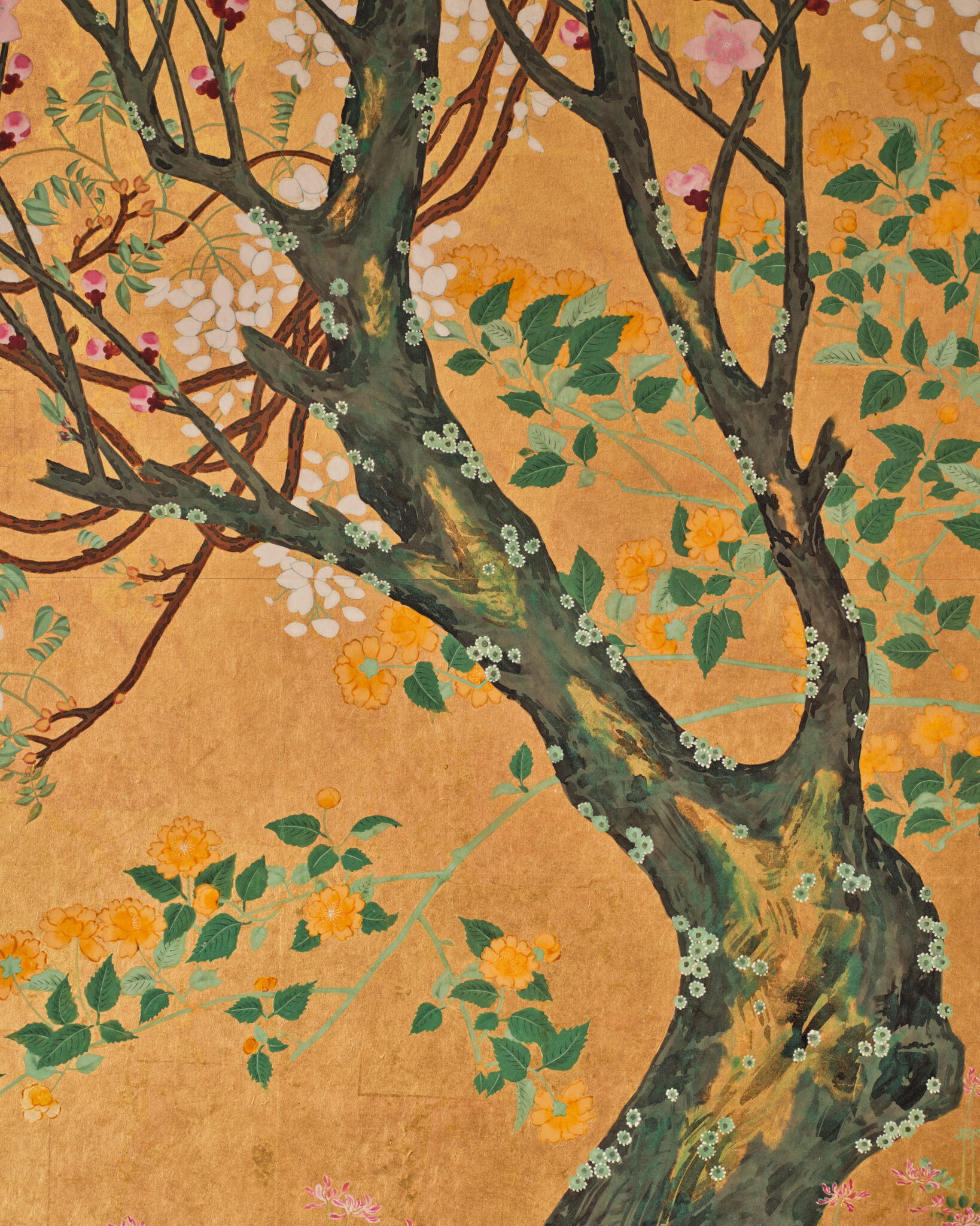 Japanese Six-Panel Screen: Garden Landscape