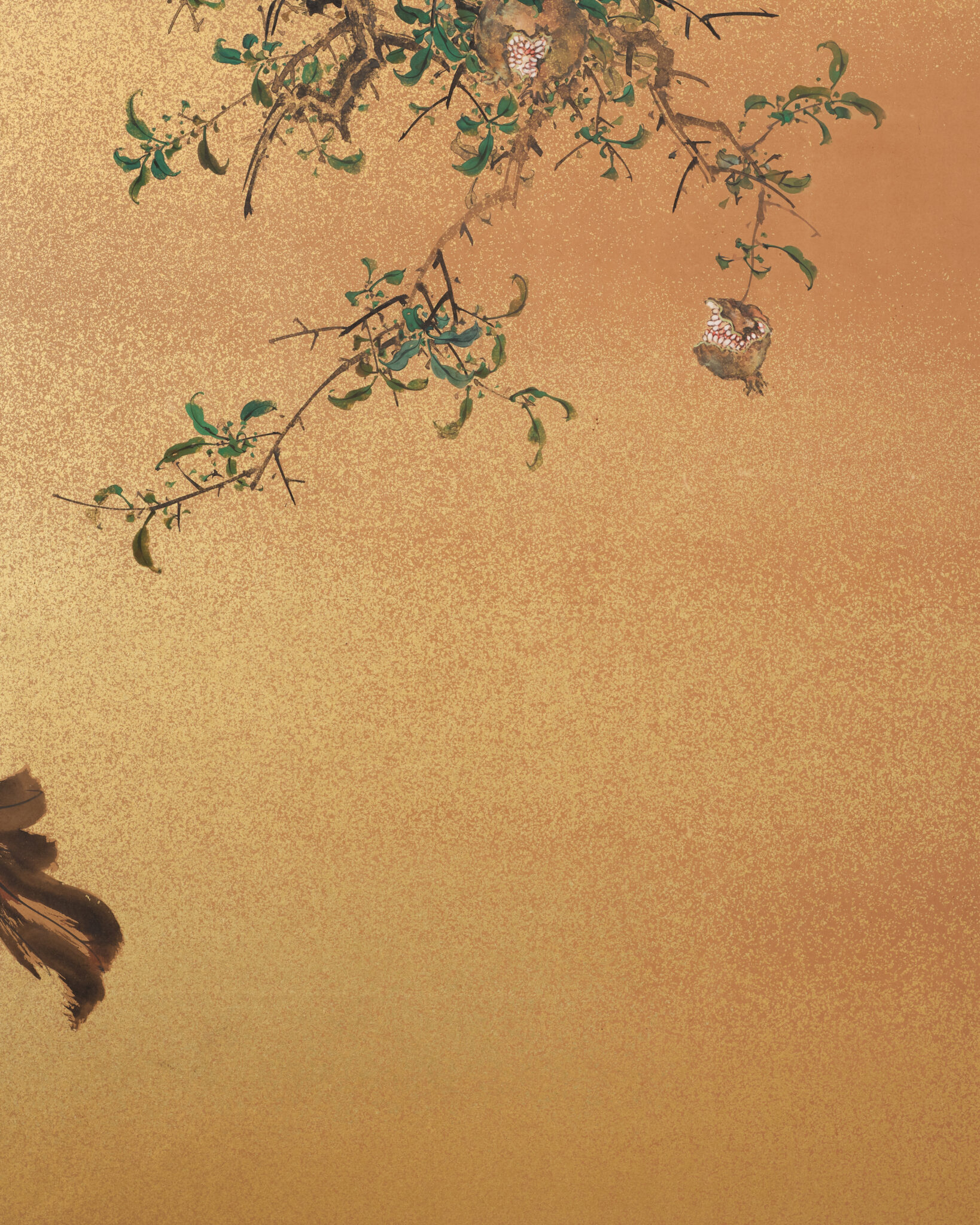 Japanese Two-Panel Screen: Tropical Paradise with a White Cockatoo