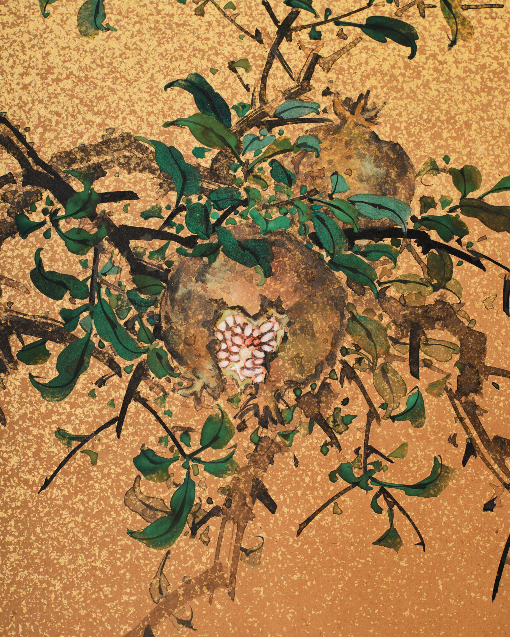Japanese Two-Panel Screen: Tropical Paradise with a White Cockatoo