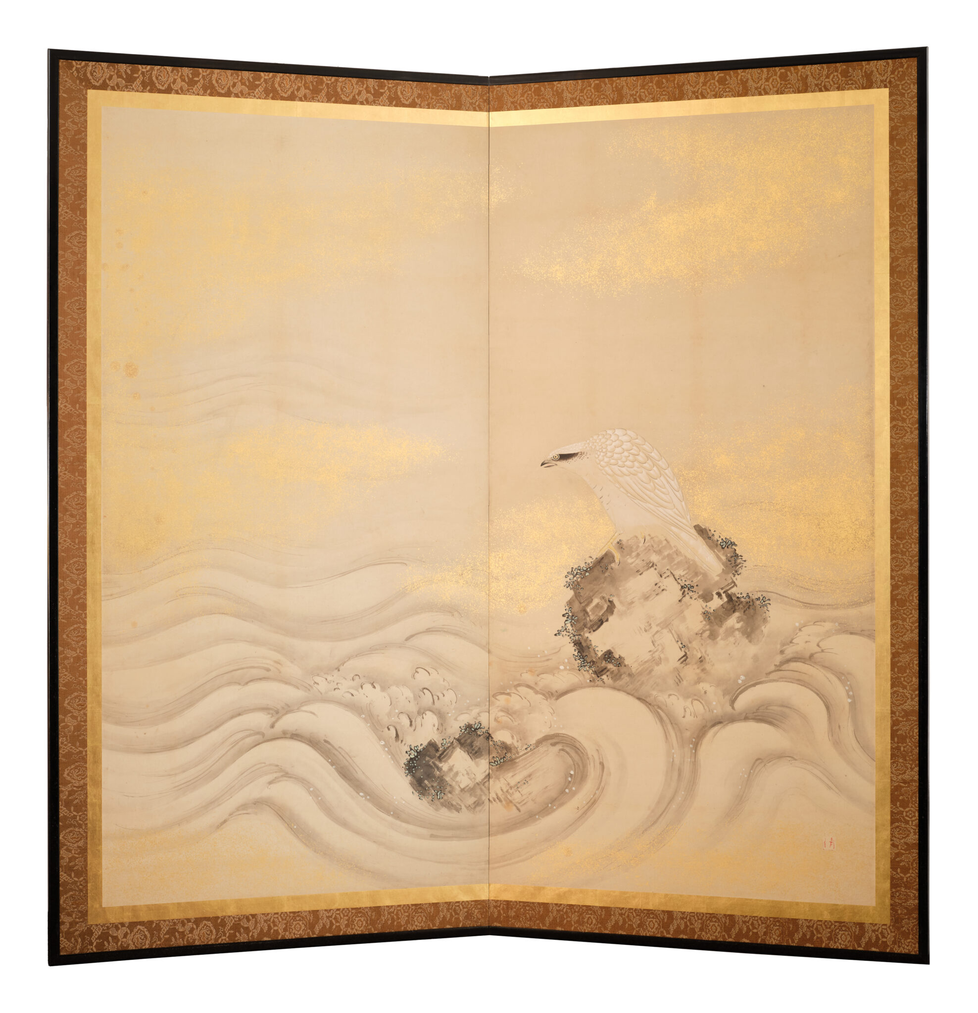Japanese Two-Panel Screen: Sea Hawk by Watanabe Kiyoshi