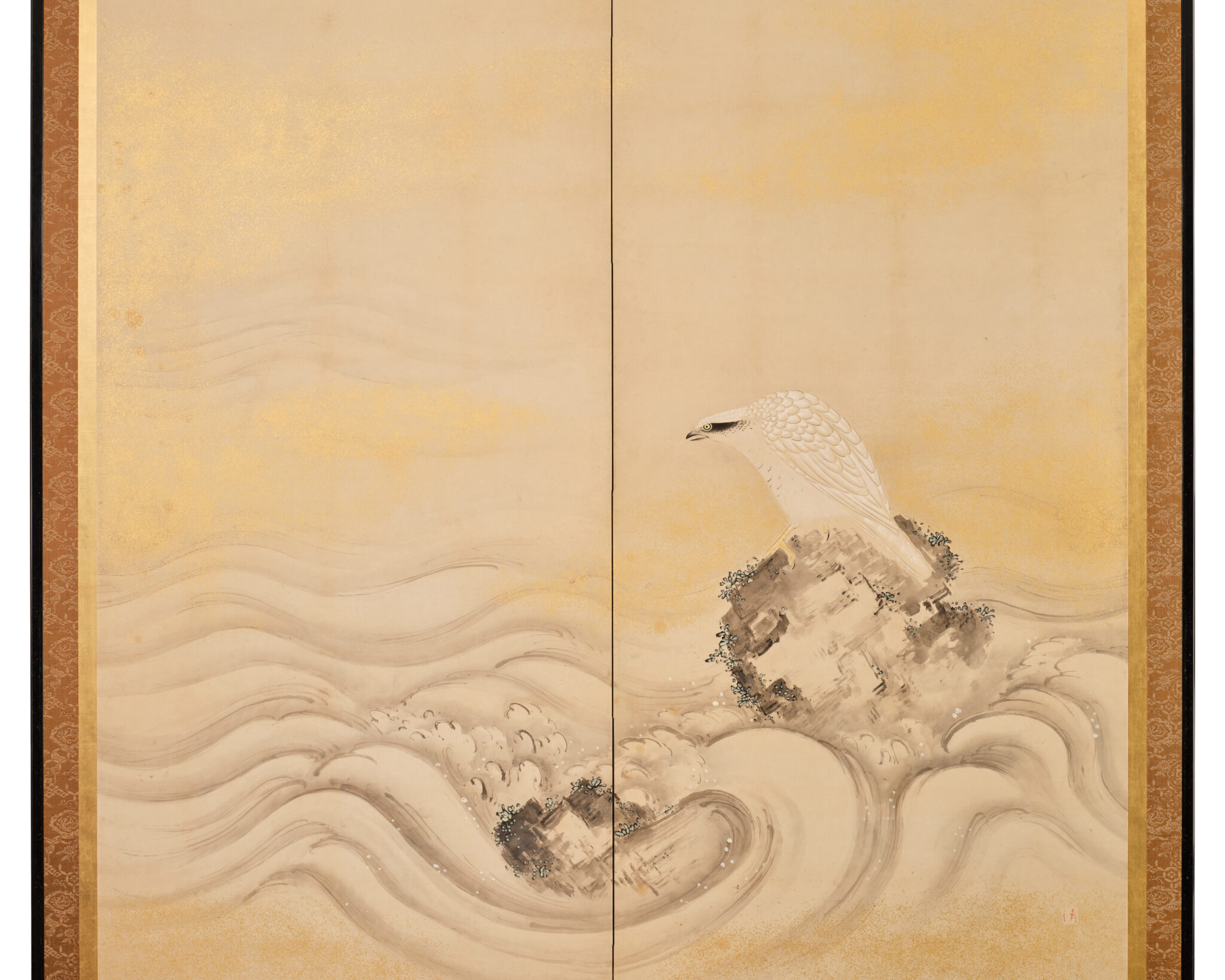 Japanese Two-Panel Screen: Sea Hawk by Watanabe Kiyoshi