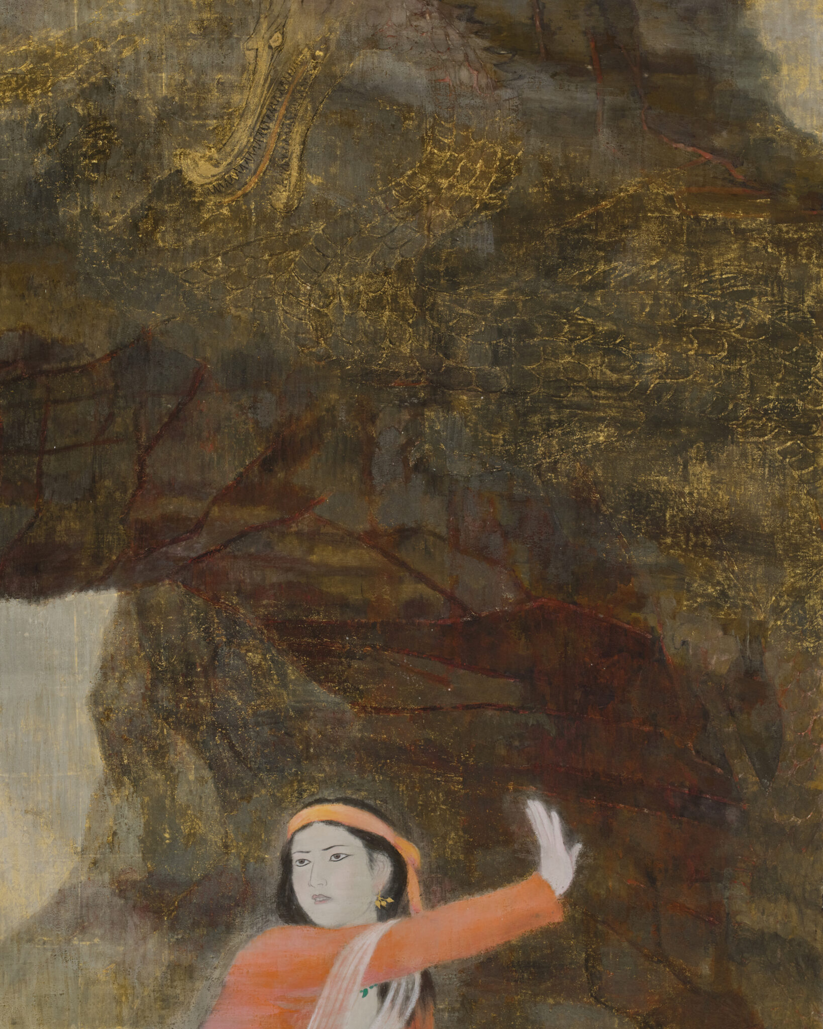 Japanese Two-Panel Screen: Kushinada-hime and Yamata no Orochi