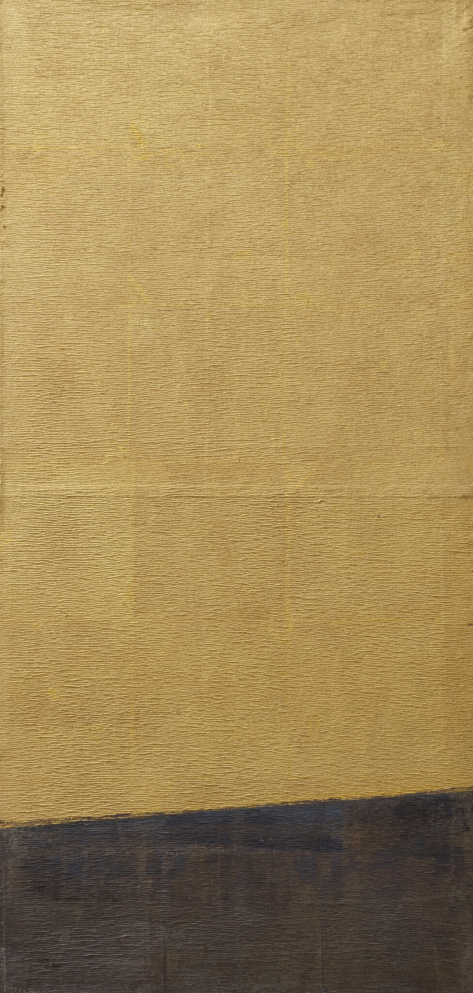 Japanese Eight-Panel Screen: Gold and Silver Minimalist Composition