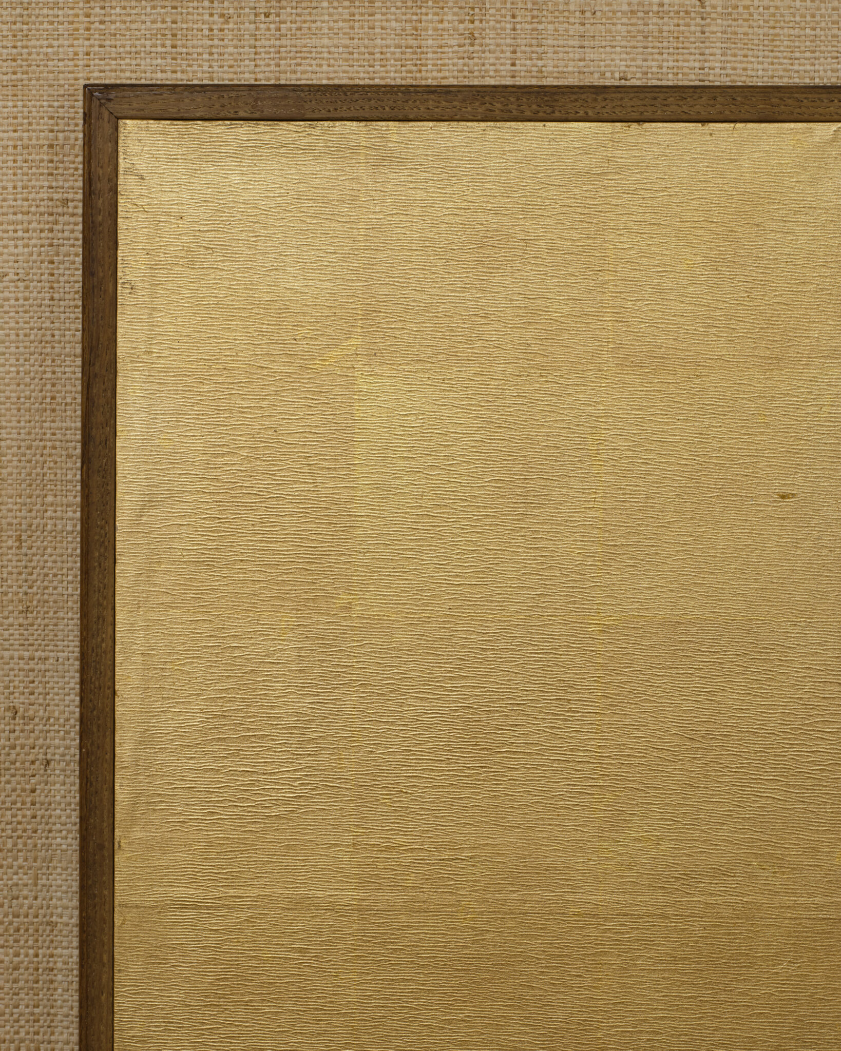 Japanese Eight-Panel Screen: Gold and Silver Minimalist Composition