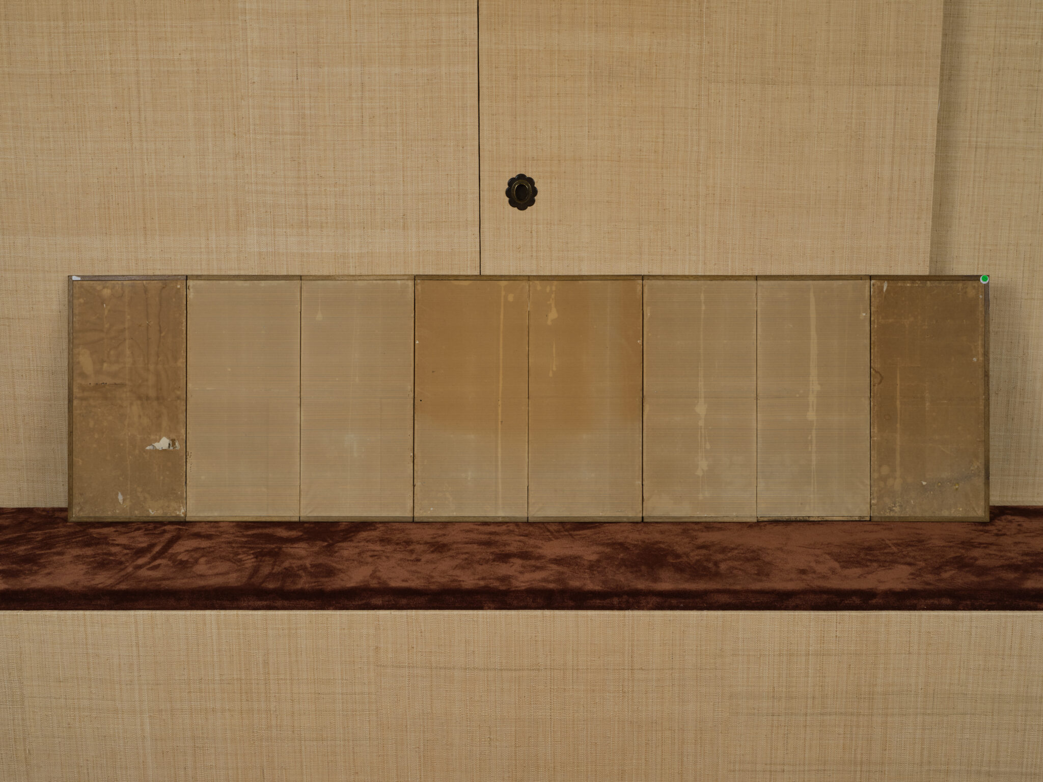 Japanese Eight-Panel Screen: Gold and Silver Minimalist Composition