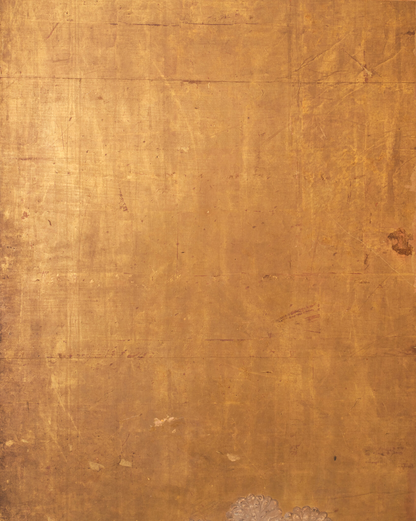 Japanese Six-Panel Screen: Chrysanthemums (Kiku) on Gold Leaf