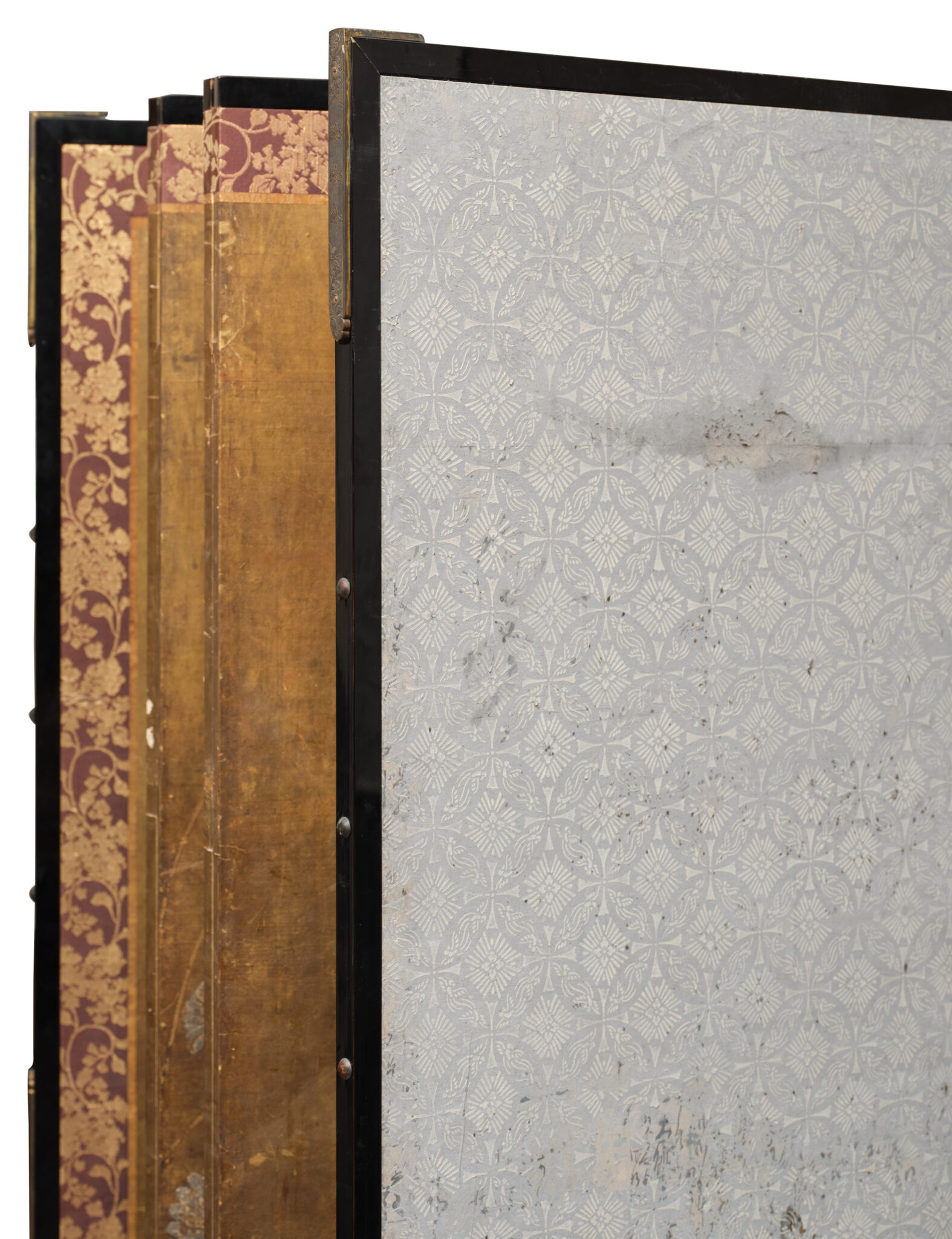 Japanese Six-Panel Screen: Chrysanthemums (Kiku) on Gold Leaf