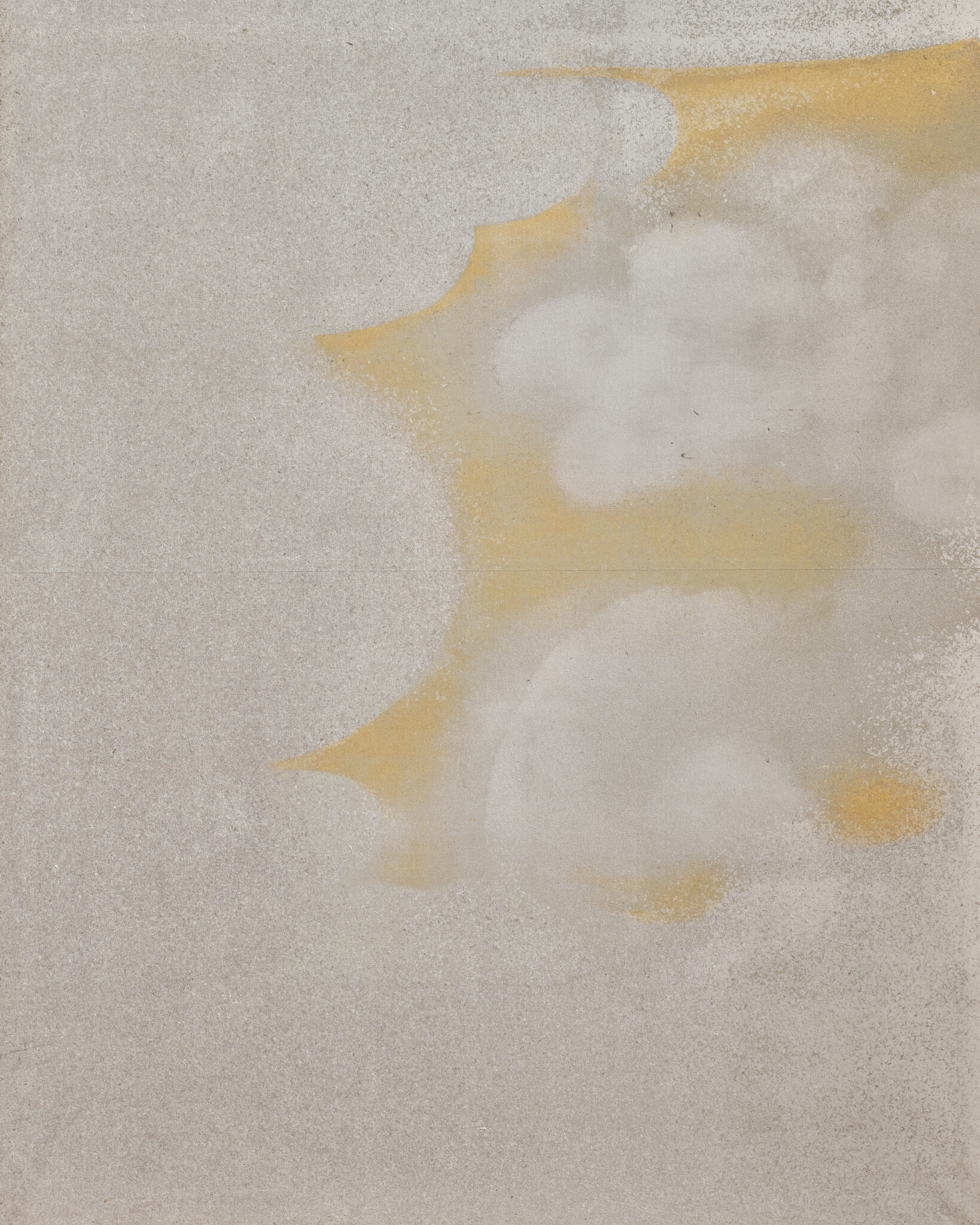 Japanese Six Panel Screen: Abstract Cloudscape on Silver Ground