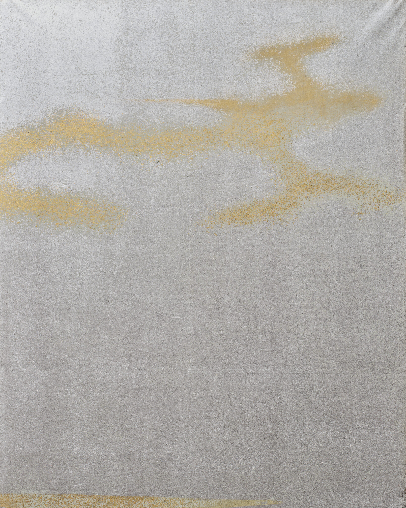 Japanese Six Panel Screen: Abstract Cloudscape on Silver Ground