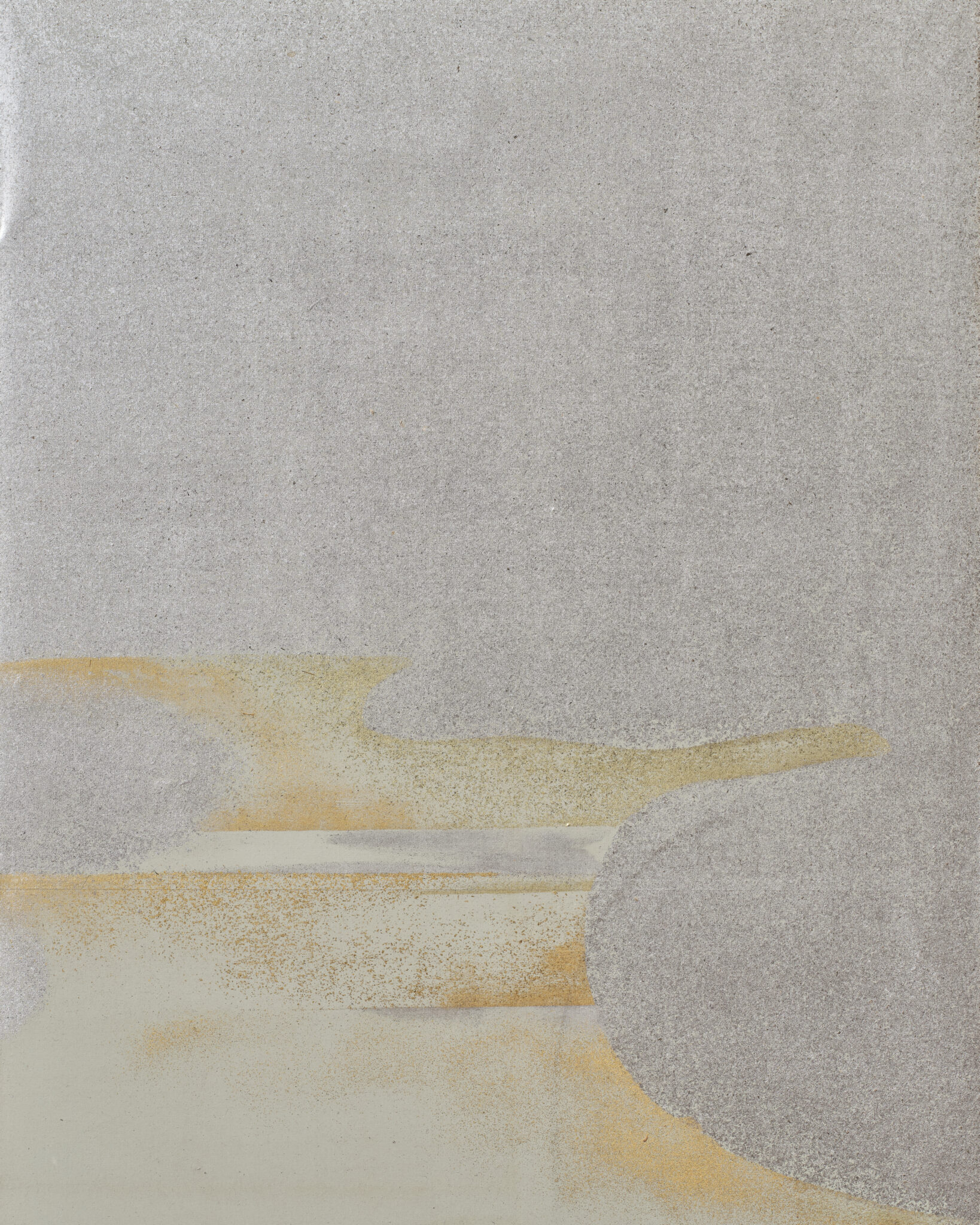 Japanese Six Panel Screen: Abstract Cloudscape on Silver Ground