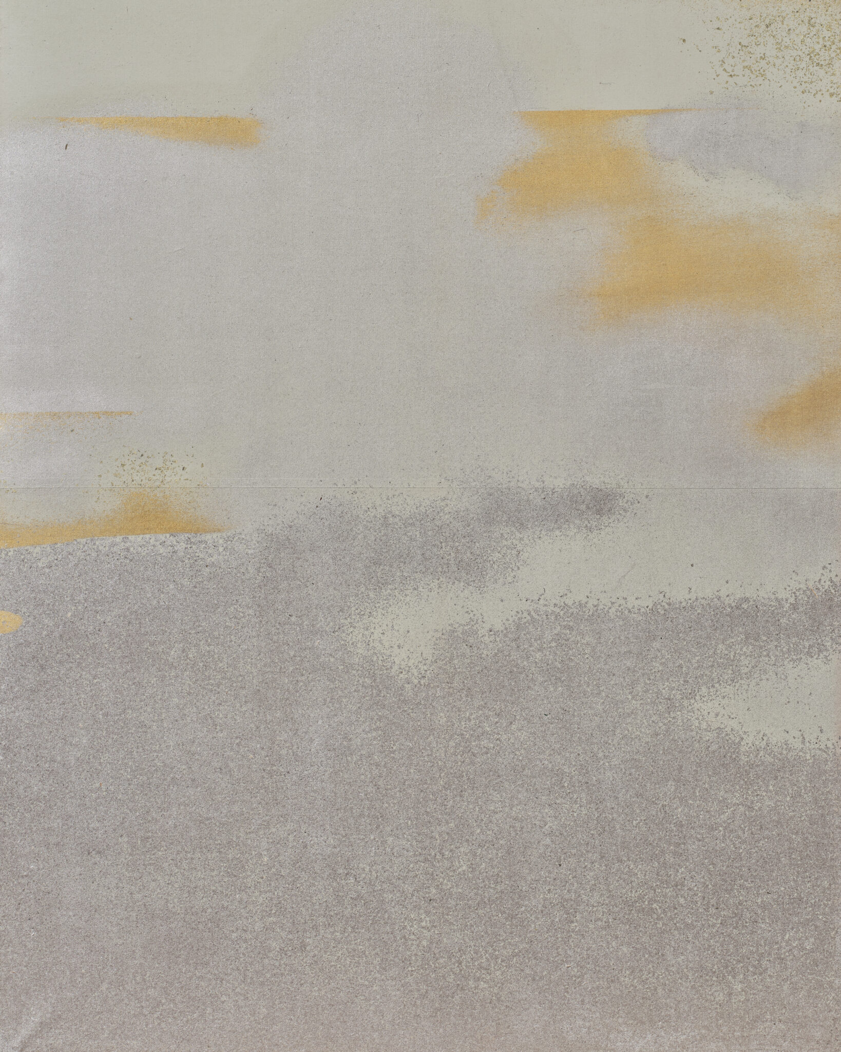 Japanese Six Panel Screen: Abstract Cloudscape on Silver Ground