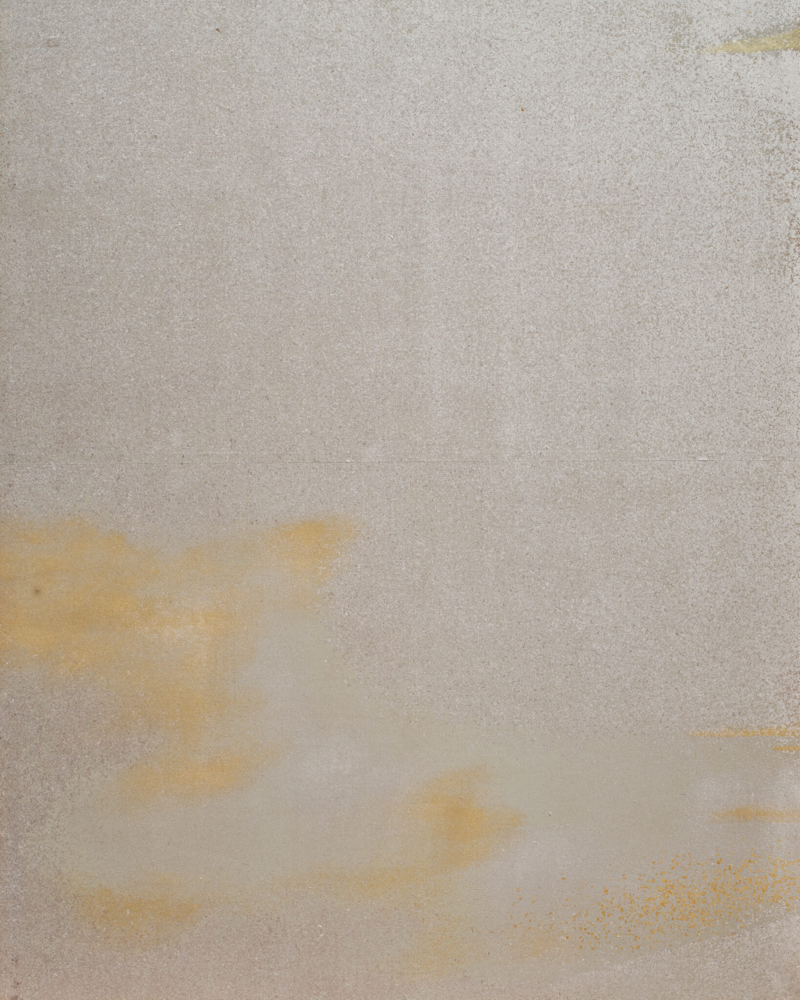 Japanese Six Panel Screen: Abstract Cloudscape on Silver Ground