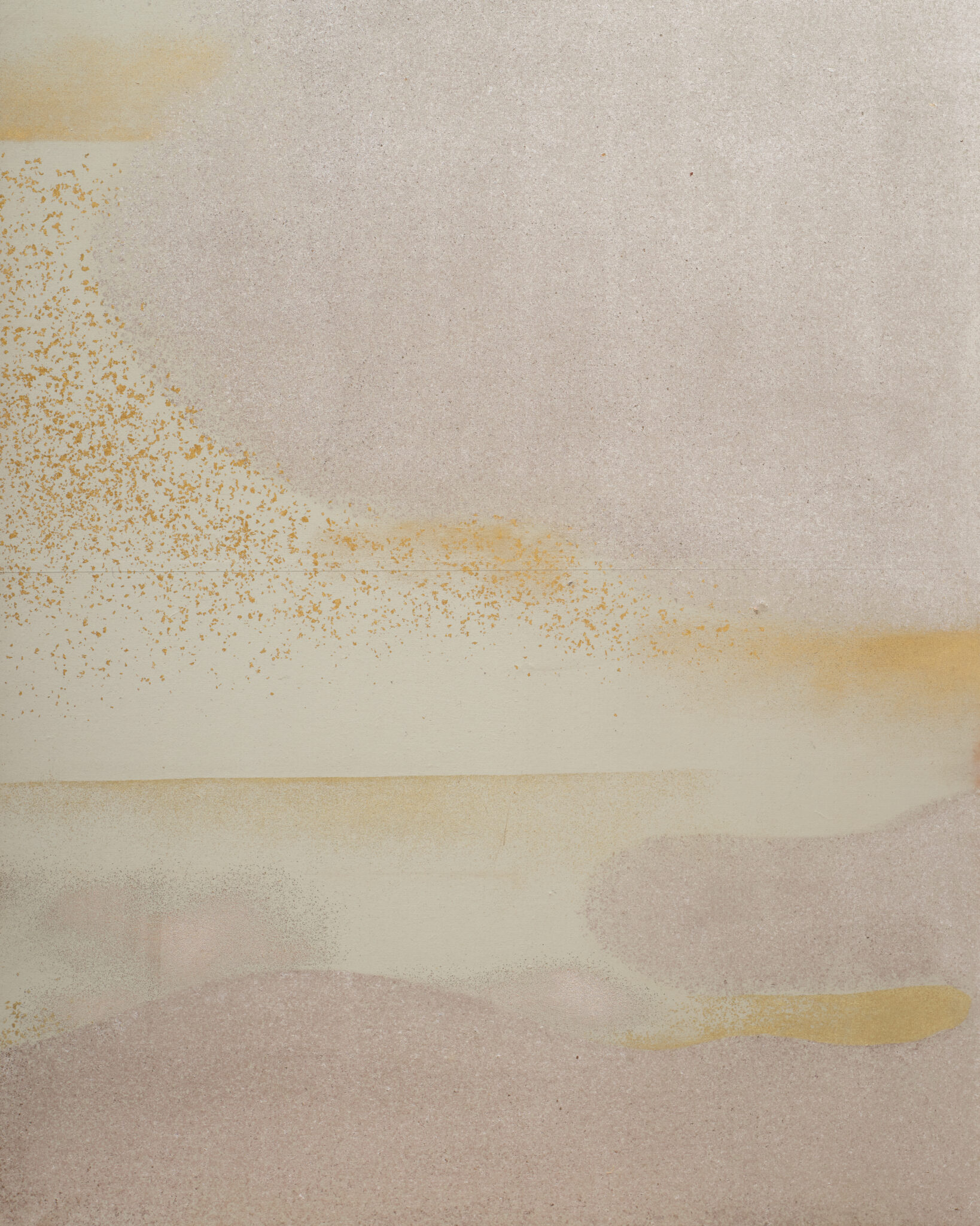 Japanese Six Panel Screen: Abstract Cloudscape on Silver Ground