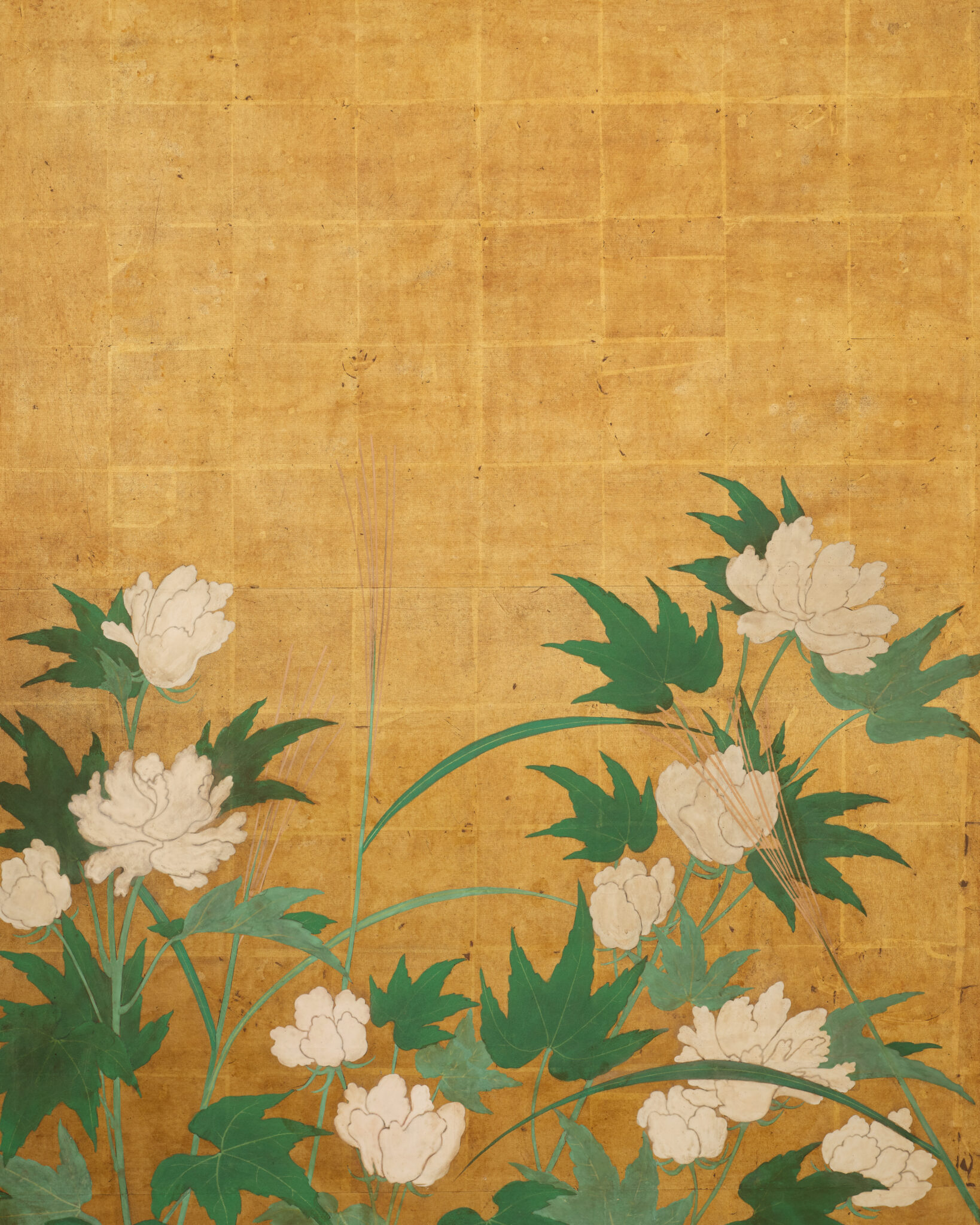 Japanese Two Panel Screen: Pheasants in Autumn Garden